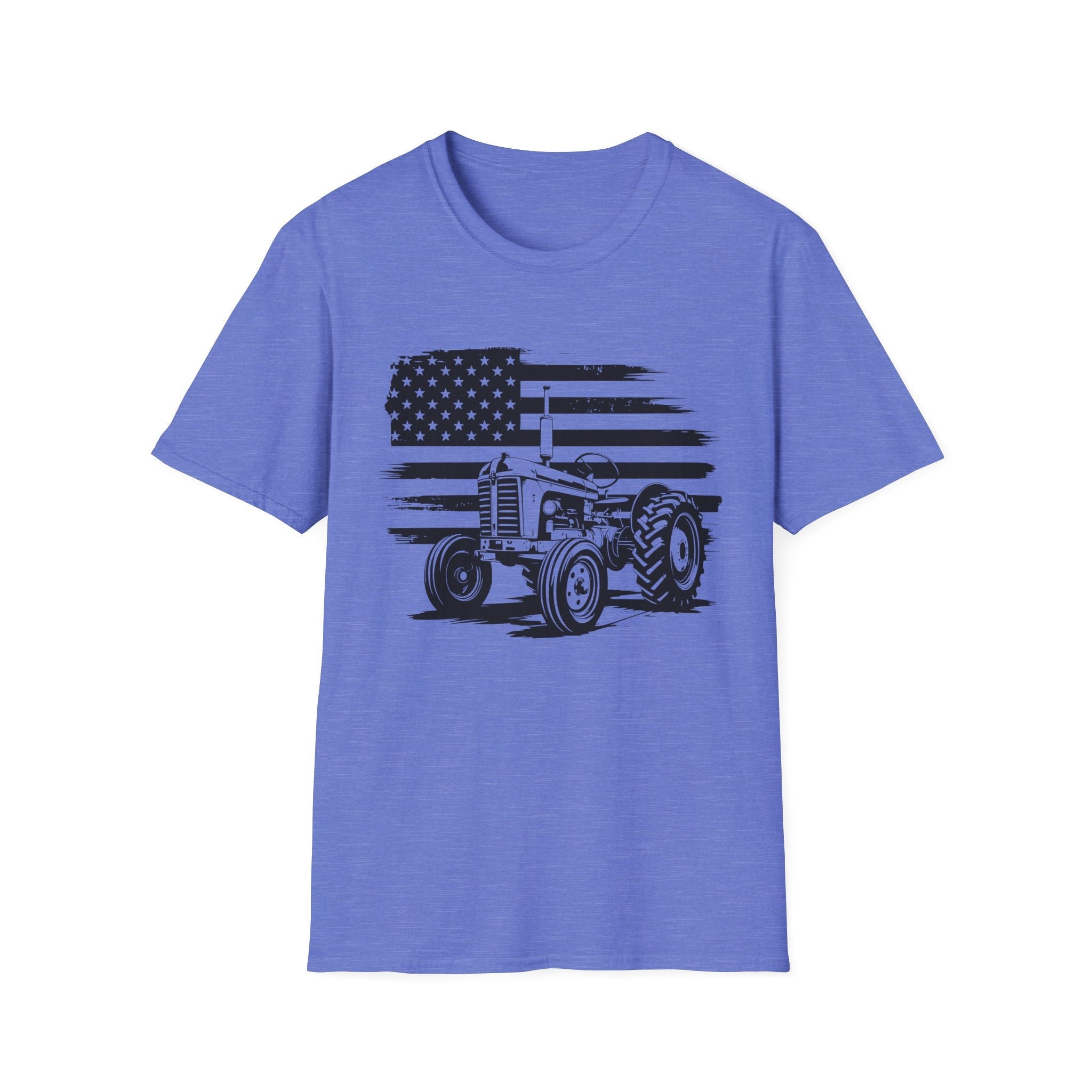 Homestead Men's T-Shirt - Tractor & The American Flag | T-Shirt by atgodanddesigns