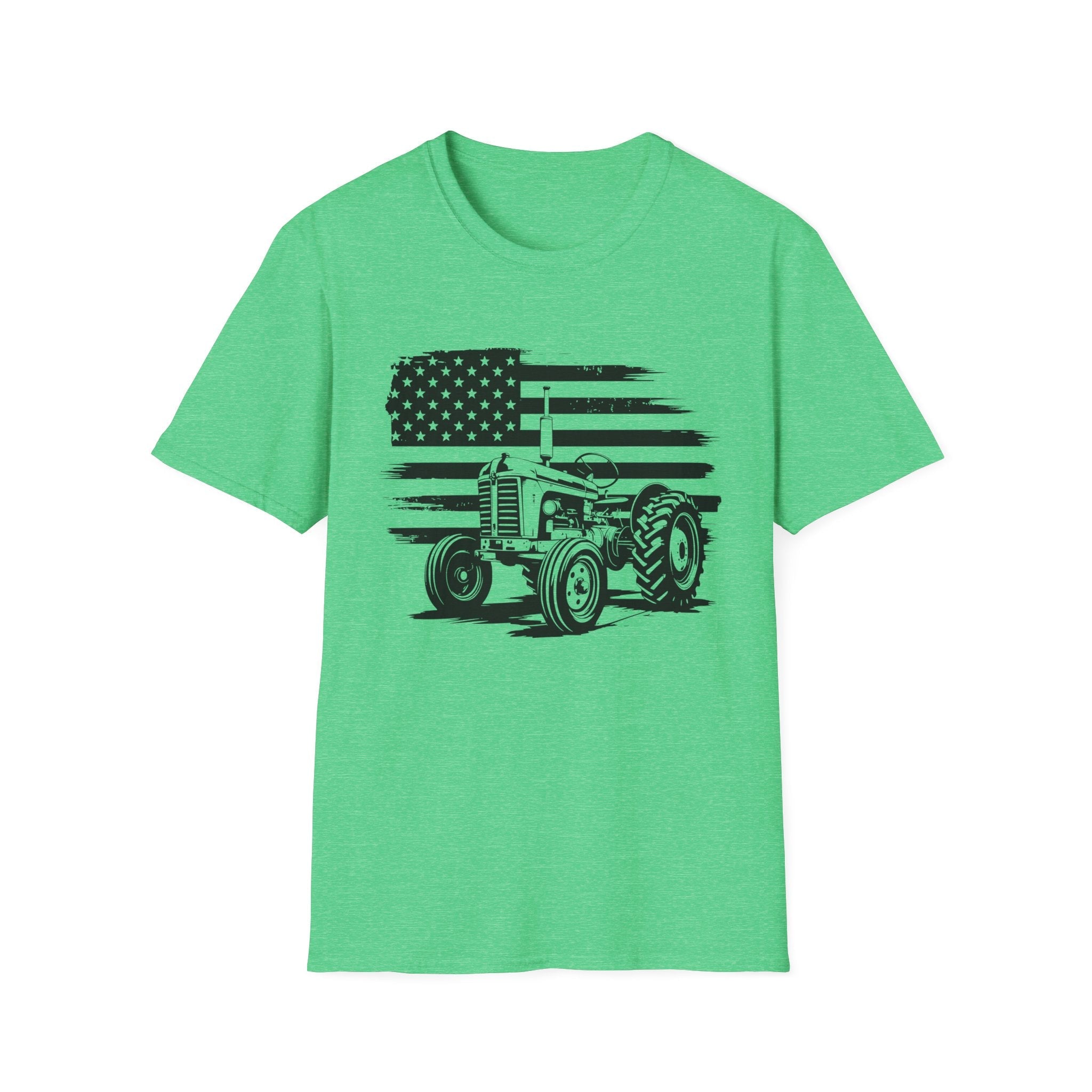 Homestead Men's T-Shirt - Tractor & The American Flag | T-Shirt by atgodanddesigns