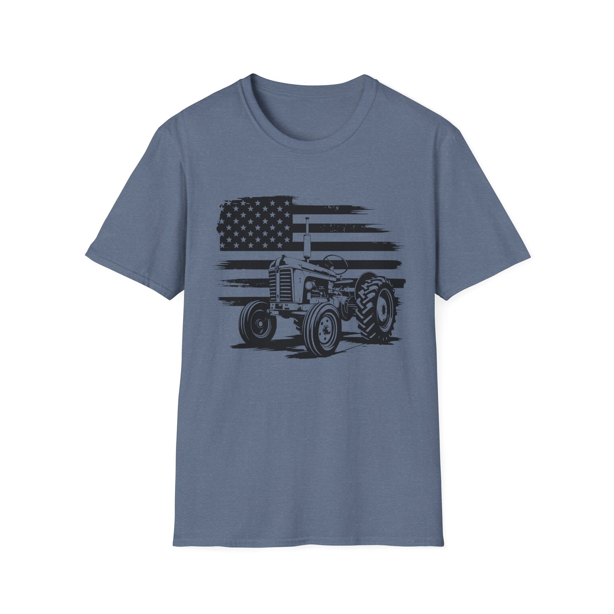 Homestead Men's T-Shirt - Tractor & The American Flag | T-Shirt by atgodanddesigns