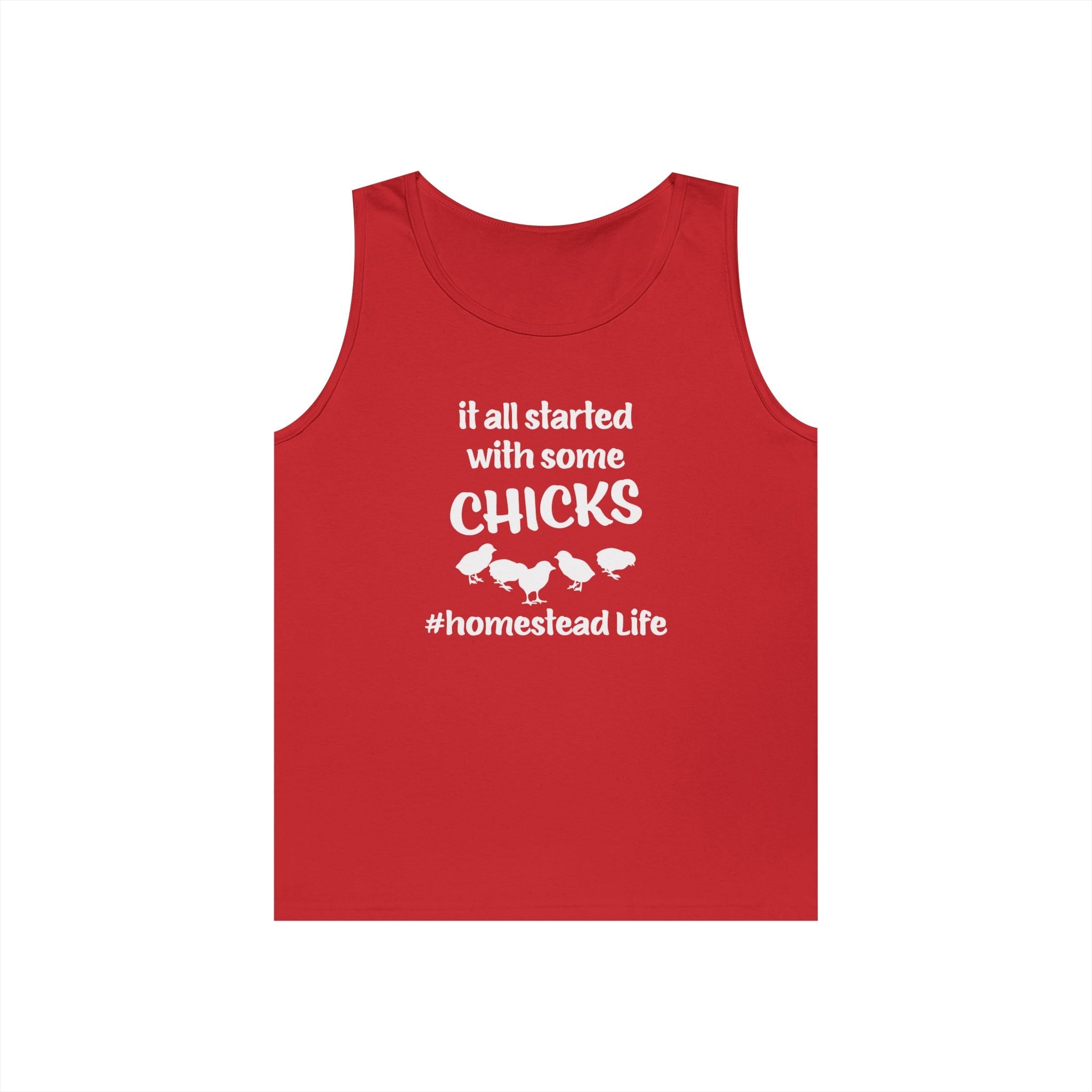 Homestead Men's Tank Top - It All Started With Some Chicks Homestead Life | Tank Top by atgodanddesigns
