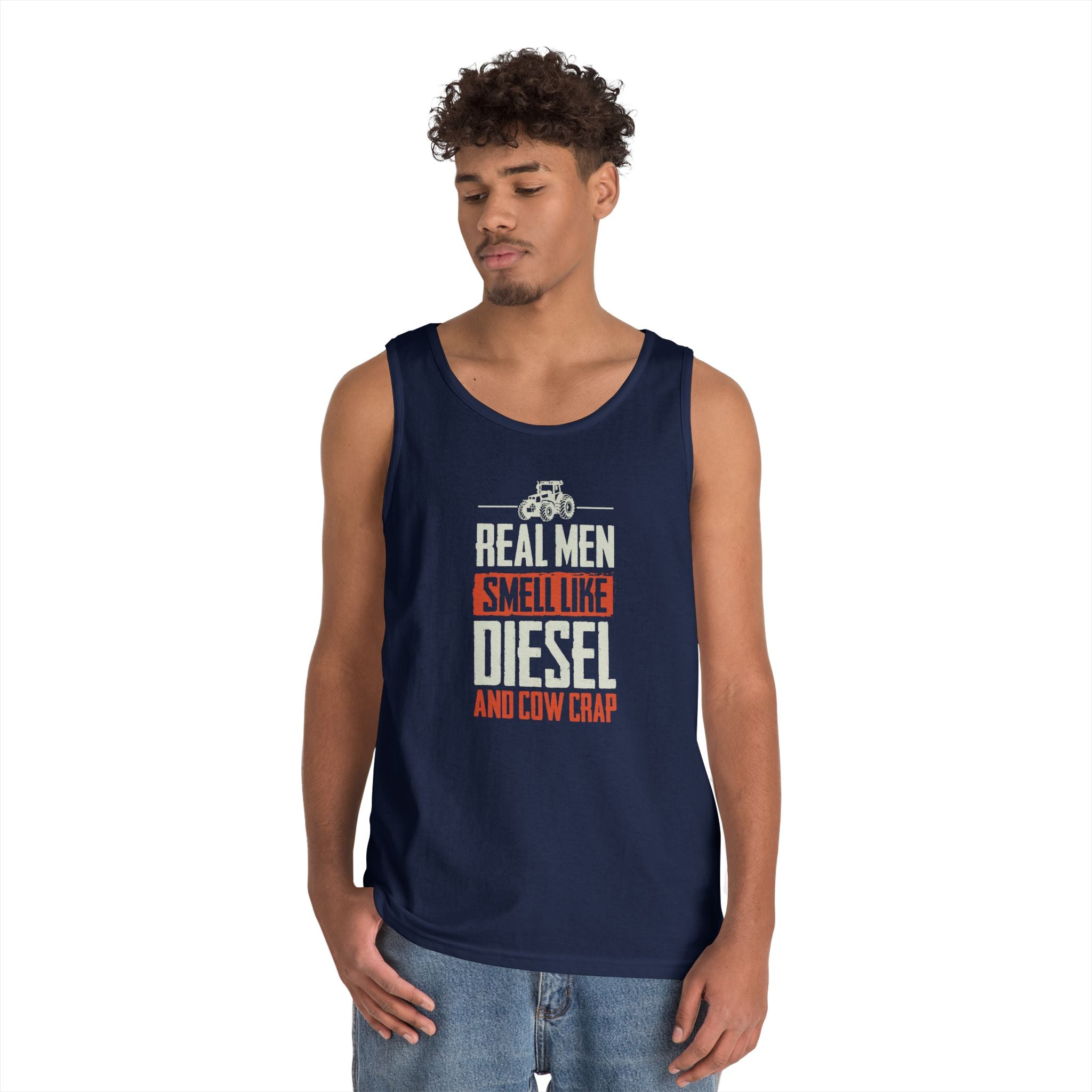Homestead Men's Tank Top - Real Men Smell Like Diesel & Cow Crap | Tank Top by atgodanddesigns
