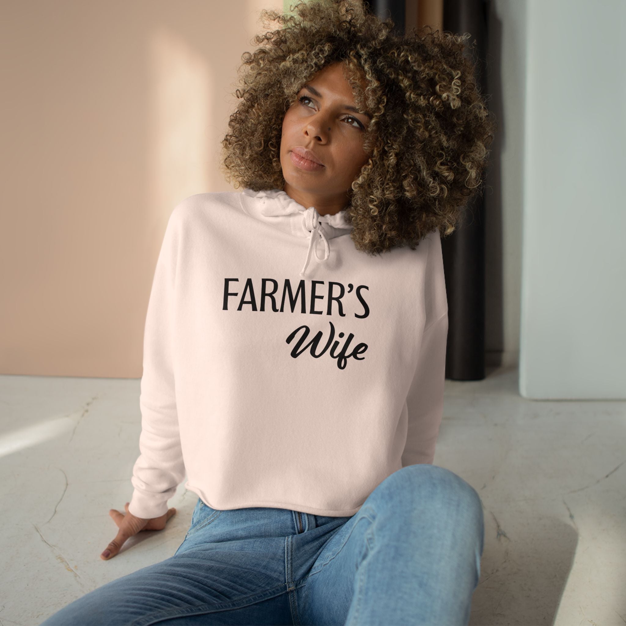 Homestead Women's Crop Hoodie - Farmers Wife | Hoodie by atgodanddesigns