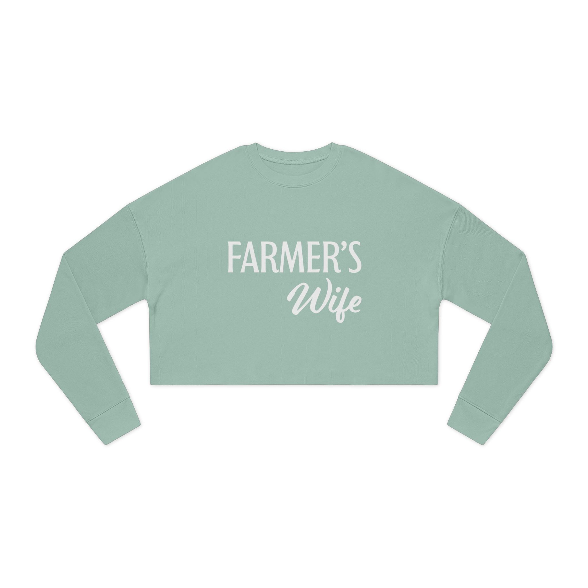 Homestead Women's Cropped Sweatshirt - Farmers Wife | Sweatshirt by atgodanddesigns