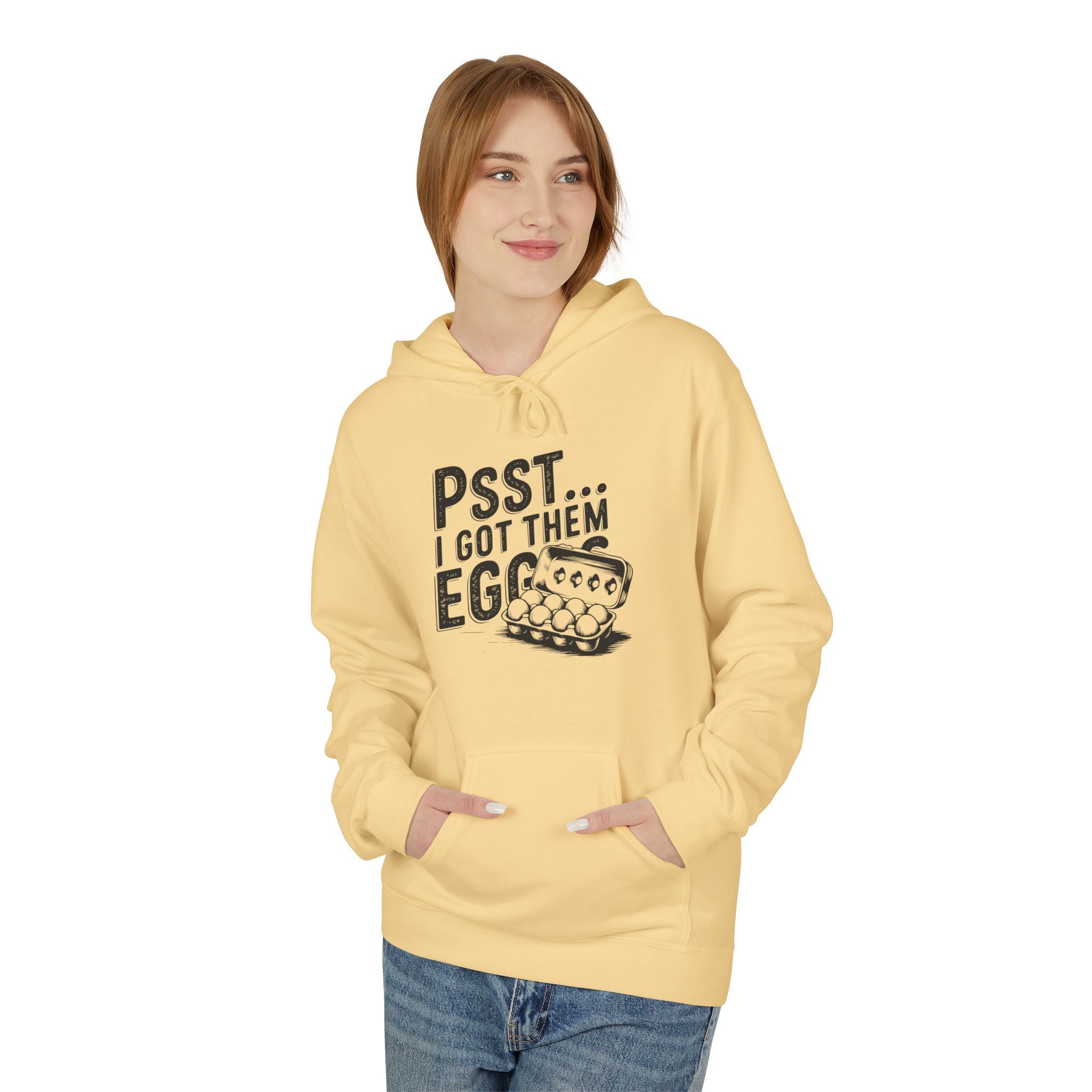 Homestead Women's Fleece Hoodie - Psst... I Got Them Eggs | Hoodie by atgodanddesigns