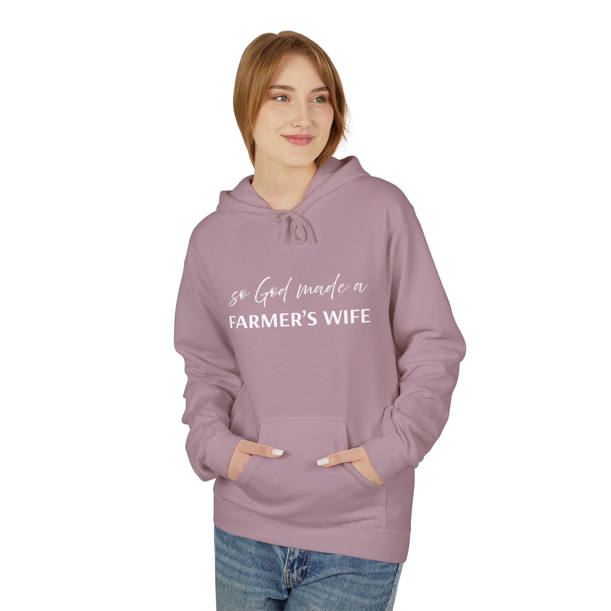 Homestead Women's Fleece Hoodie - So God Made A Farmers Wife | Hoodie by atgodanddesigns
