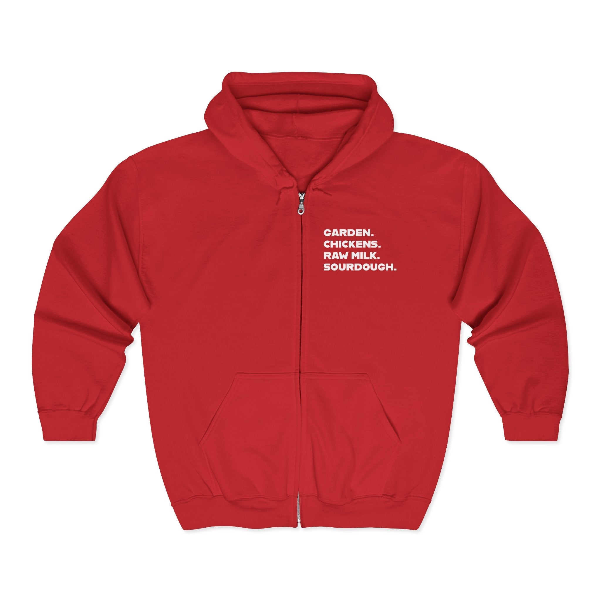 Homestead Women's Full Zip Hoodie - GARDER. CHICKENS. RAW MILK. SOURDOUGH. | Hoodie by atgodanddesigns