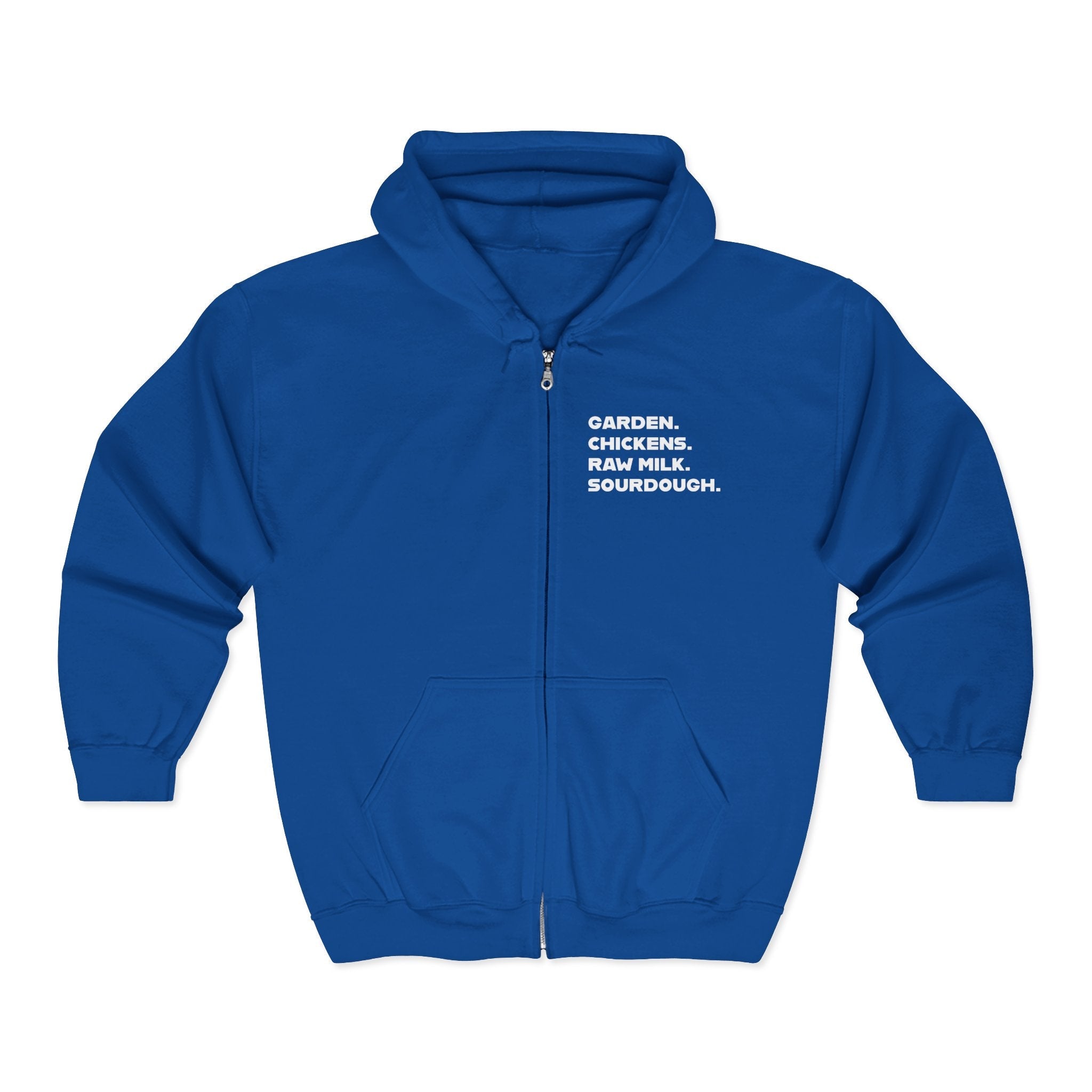 Homestead Women's Full Zip Hoodie - GARDER. CHICKENS. RAW MILK. SOURDOUGH. | Hoodie by atgodanddesigns