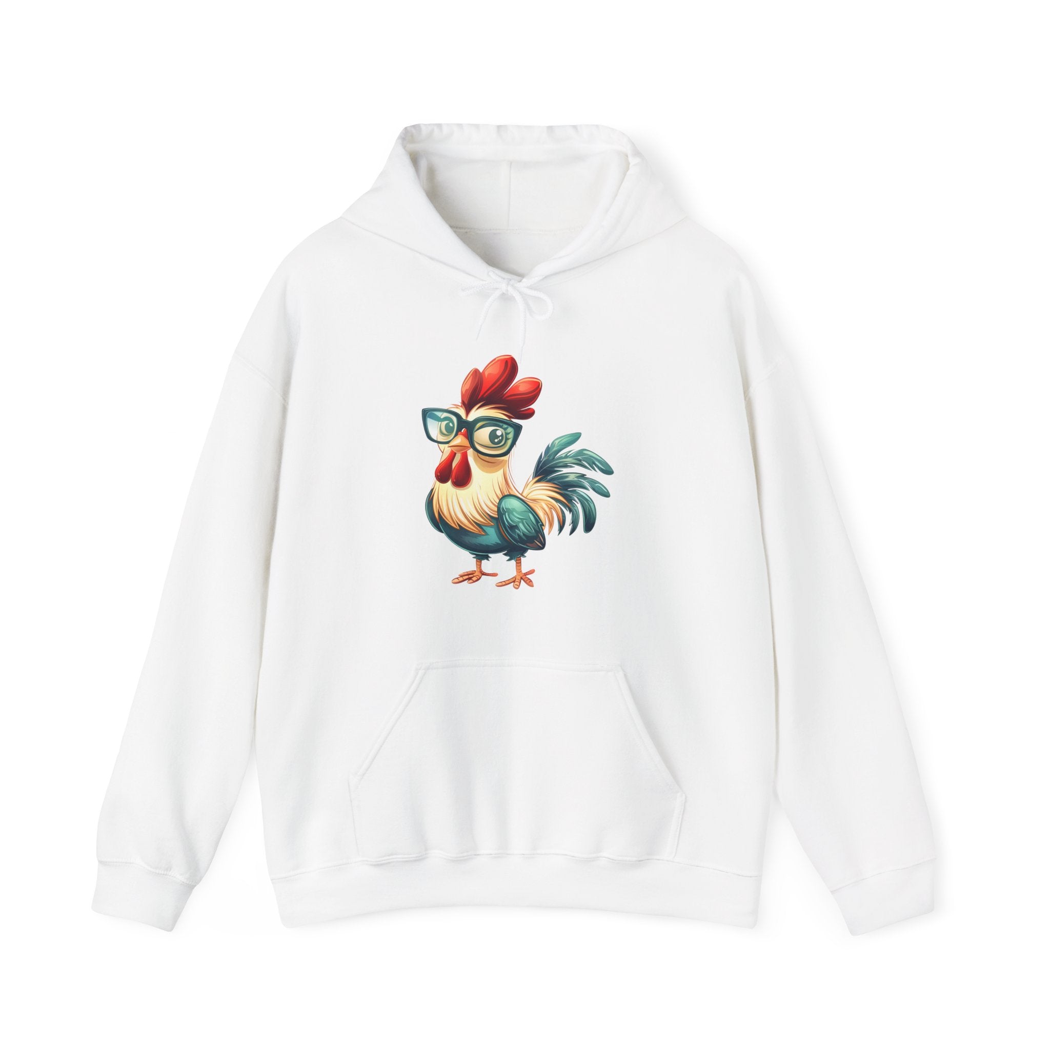 Homestead Women's Hooded Sweatshirt - Chicken With Glasses | Hoodie by atgodanddesigns