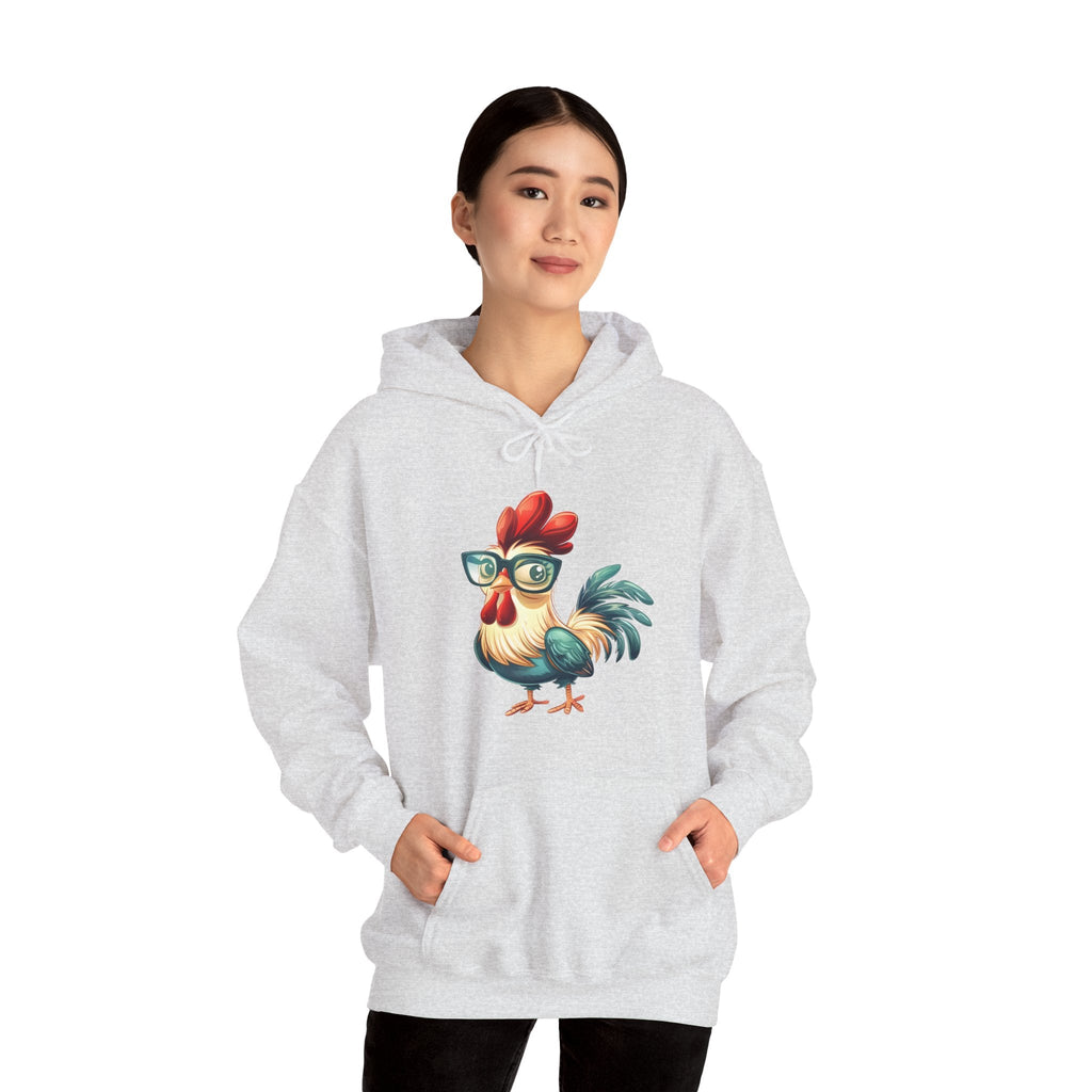 Homestead Women's Hooded Sweatshirt - Chicken With Glasses | Hoodie by atgodanddesigns