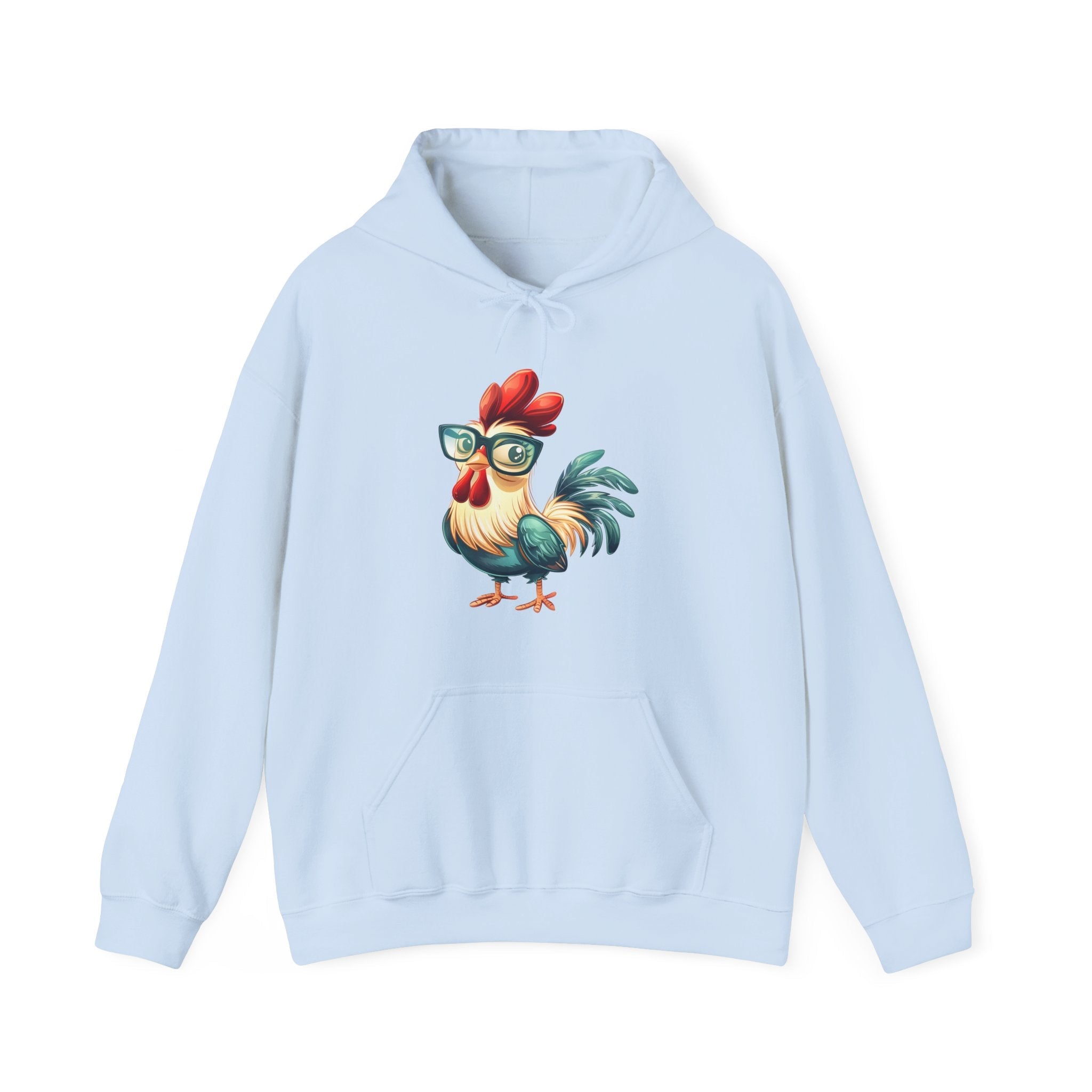 Homestead Women's Hooded Sweatshirt - Chicken With Glasses | Hoodie by atgodanddesigns