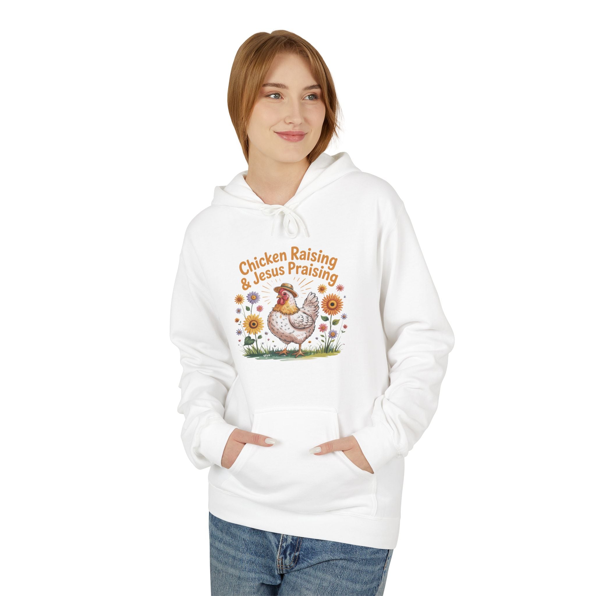 Homestead Women's Hoodie - Chicken Raising & Jesus Praising | Hoodie by atgodanddesigns