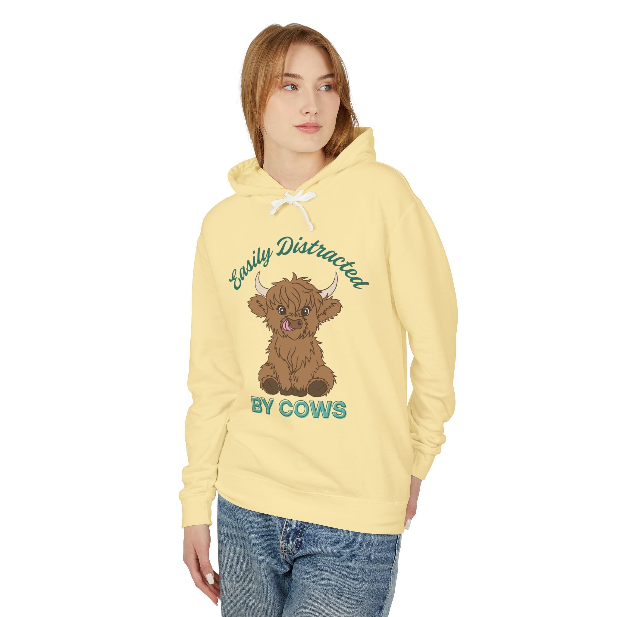 Homestead Women's Hoodie - Easily Distracted By Cows | Hoodie by atgodanddesigns