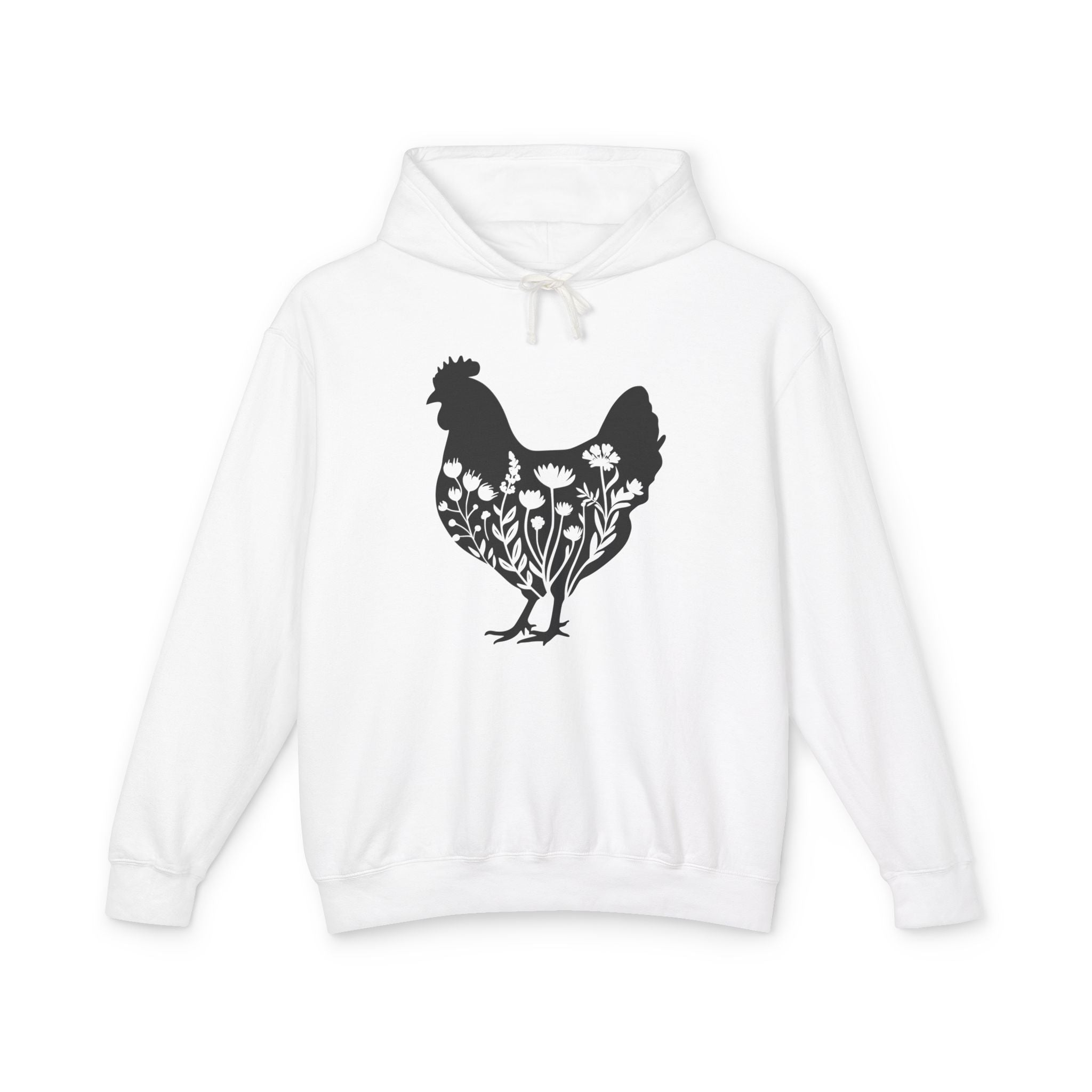 Homestead Women's Hoodie - Floral Chicken | Hoodie by atgodanddesigns