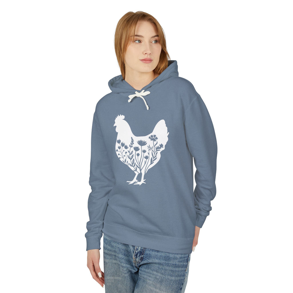 Homestead Women's Hoodie - Floral Chicken | Hoodie by atgodanddesigns