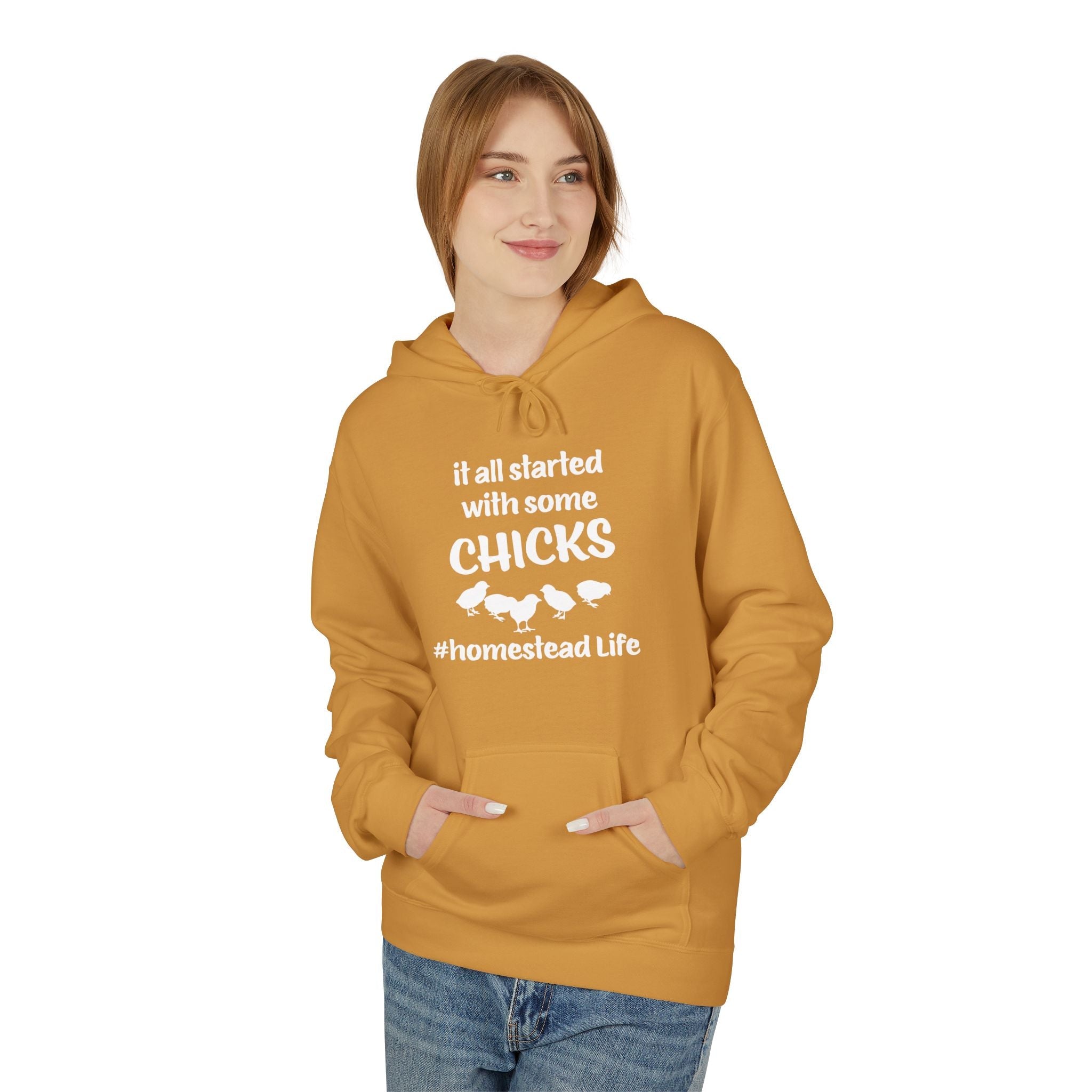 Homestead Women's Hoodie - It All Start With Some Chicks | Hoodie by atgodanddesigns