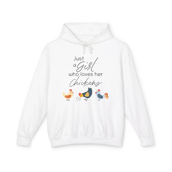 Homestead Women's Hoodie - Just A Girl Who Loves Her Chickens | Hoodie by atgodanddesigns