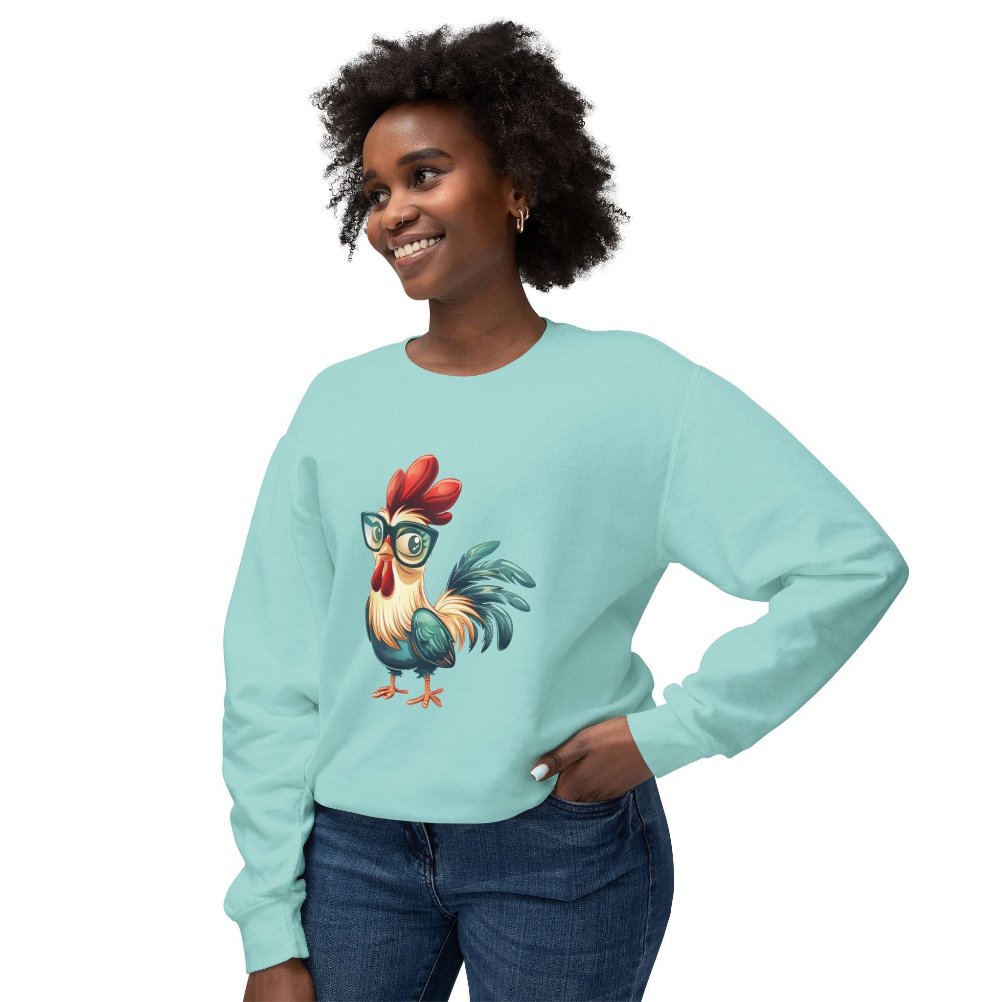 Homestead Women's Long Sleeve - Chicken With Glasses | Sweatshirt by atgodanddesigns
