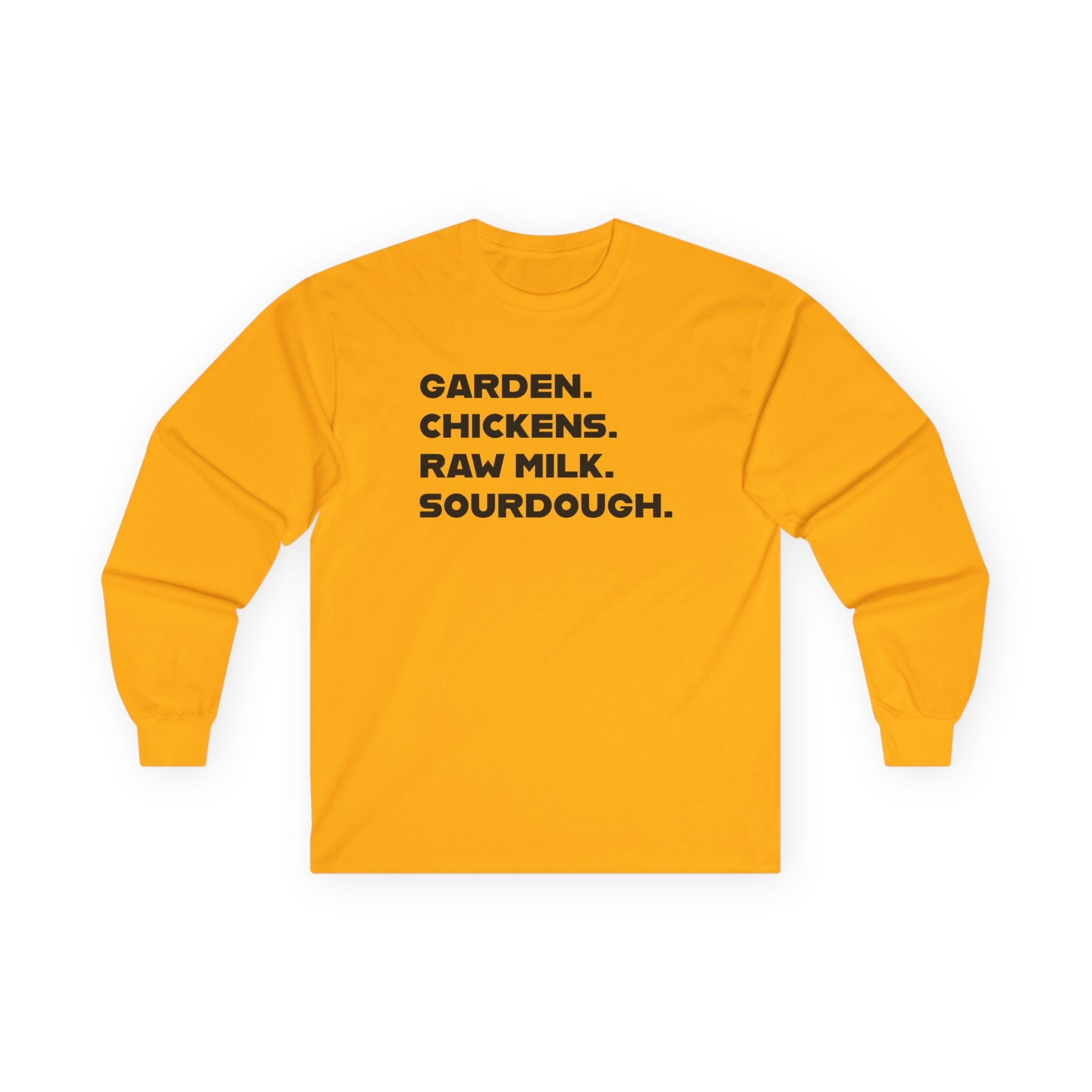 Homestead Women's Long Sleeve - GRADEN. CHICKEN. RAW MILK. SOURDOUGH. | Long - sleeve by atgodanddesigns