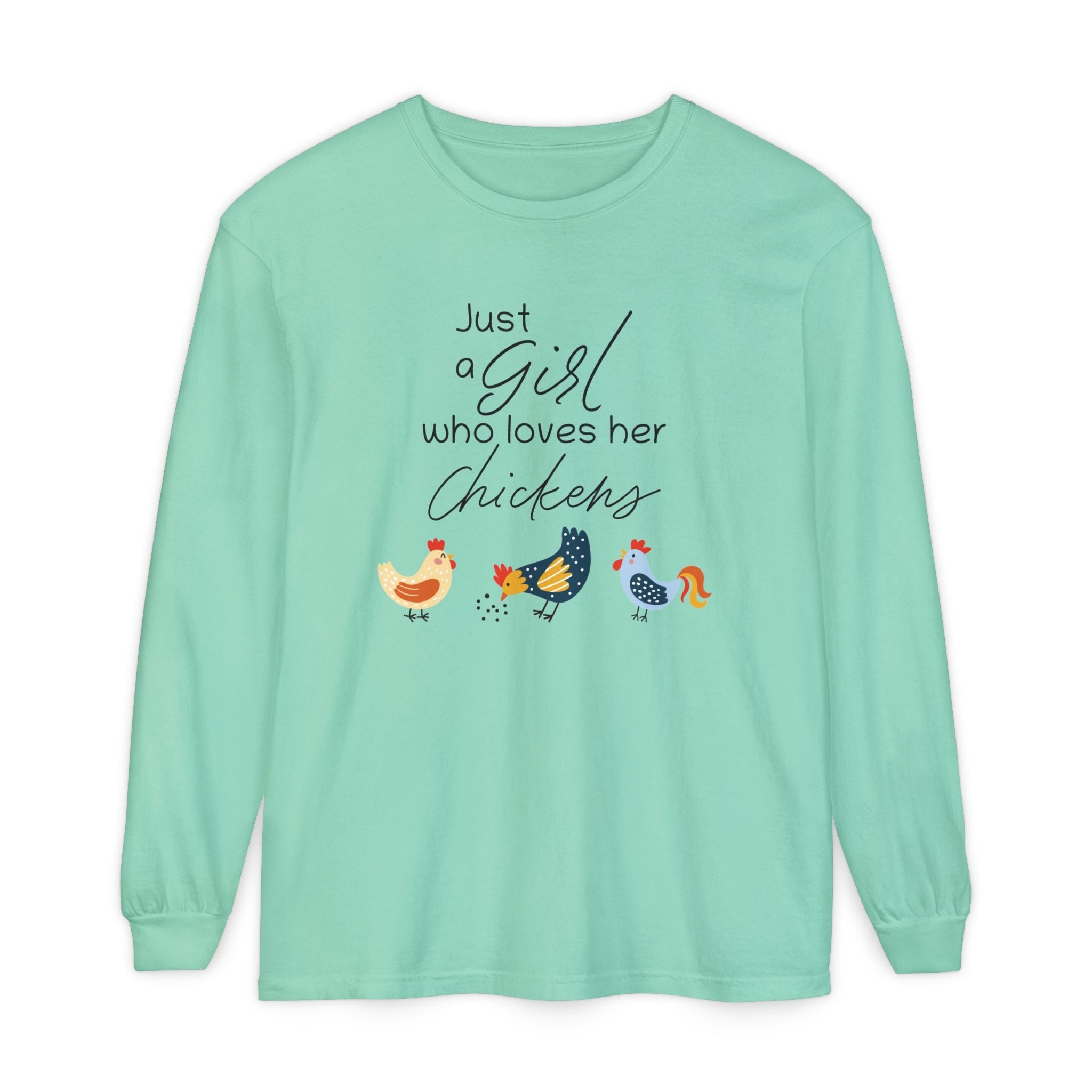 Homestead Women's Long Sleeve - Just A Girl Who Loves Her Chickens | Long - sleeve by atgodanddesigns