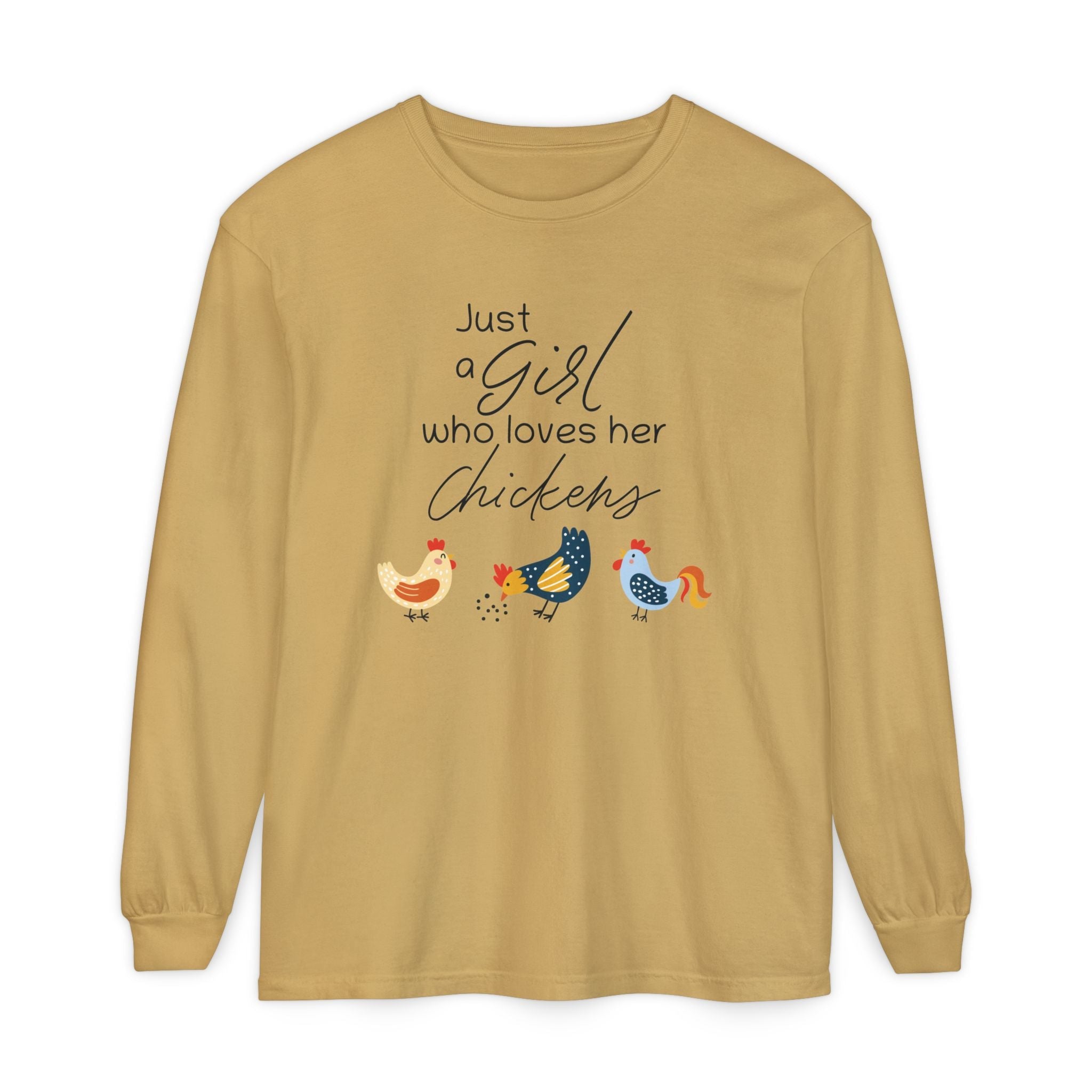 Homestead Women's Long Sleeve - Just A Girl Who Loves Her Chickens | Long - sleeve by atgodanddesigns