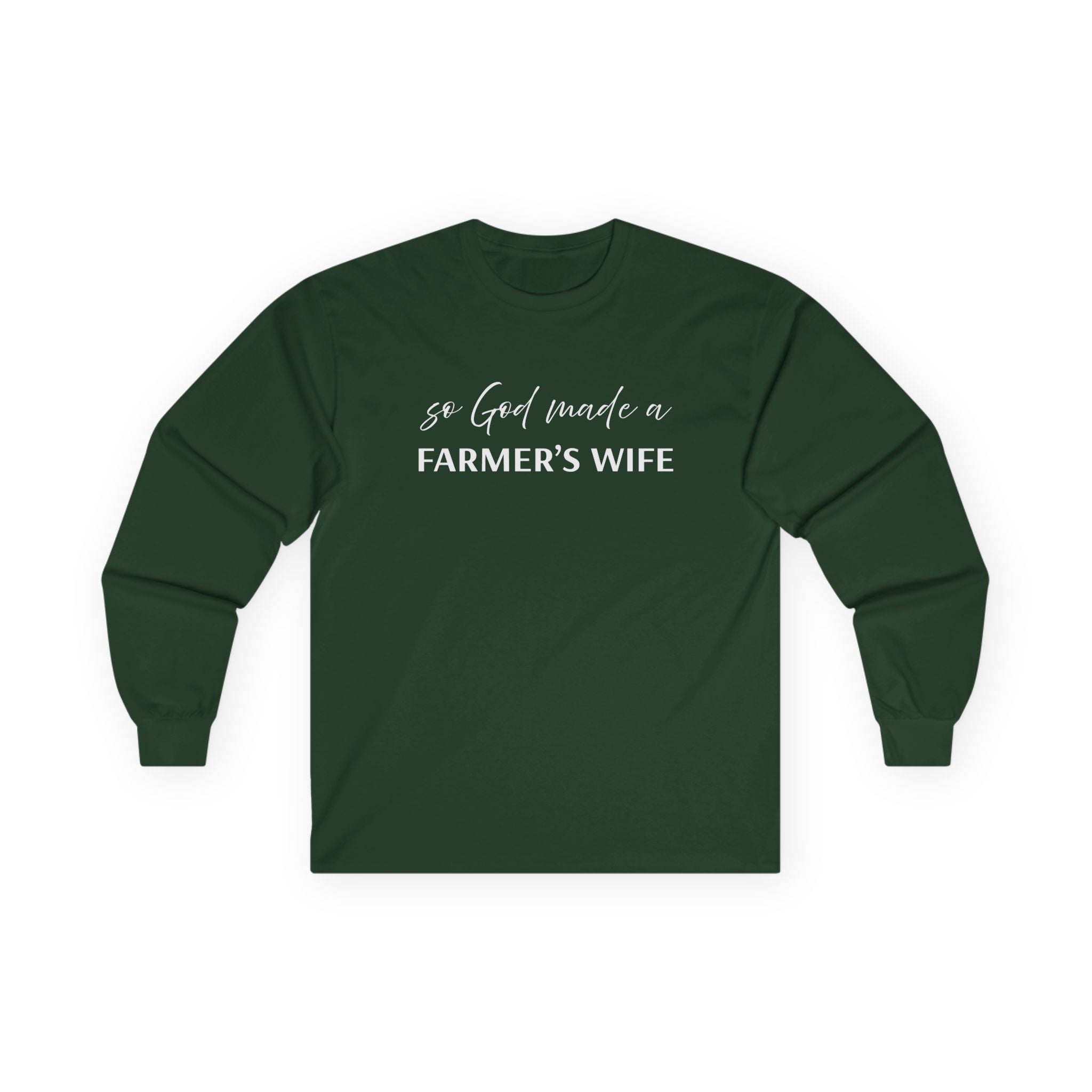 Homestead Women's Long Sleeve - So God A Farmers Wife | Long - sleeve by atgodanddesigns