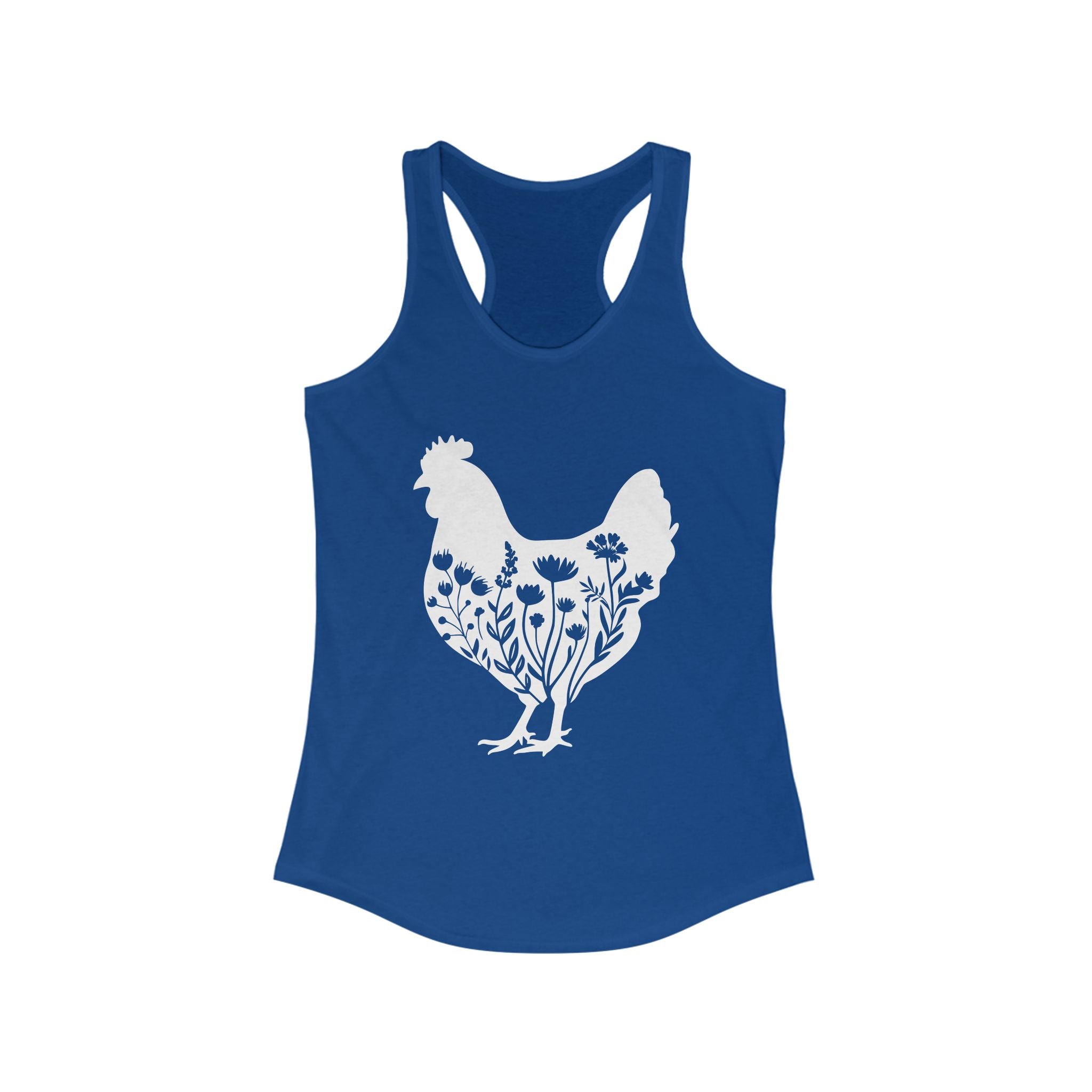 Homestead Women's Racerback Tank - Floral Chicken | Tank Top by atgodanddesigns