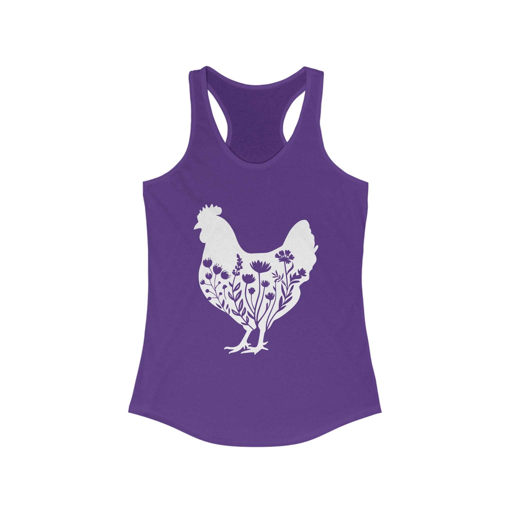 Homestead Women's Racerback Tank - Floral Chicken | Tank Top by atgodanddesigns
