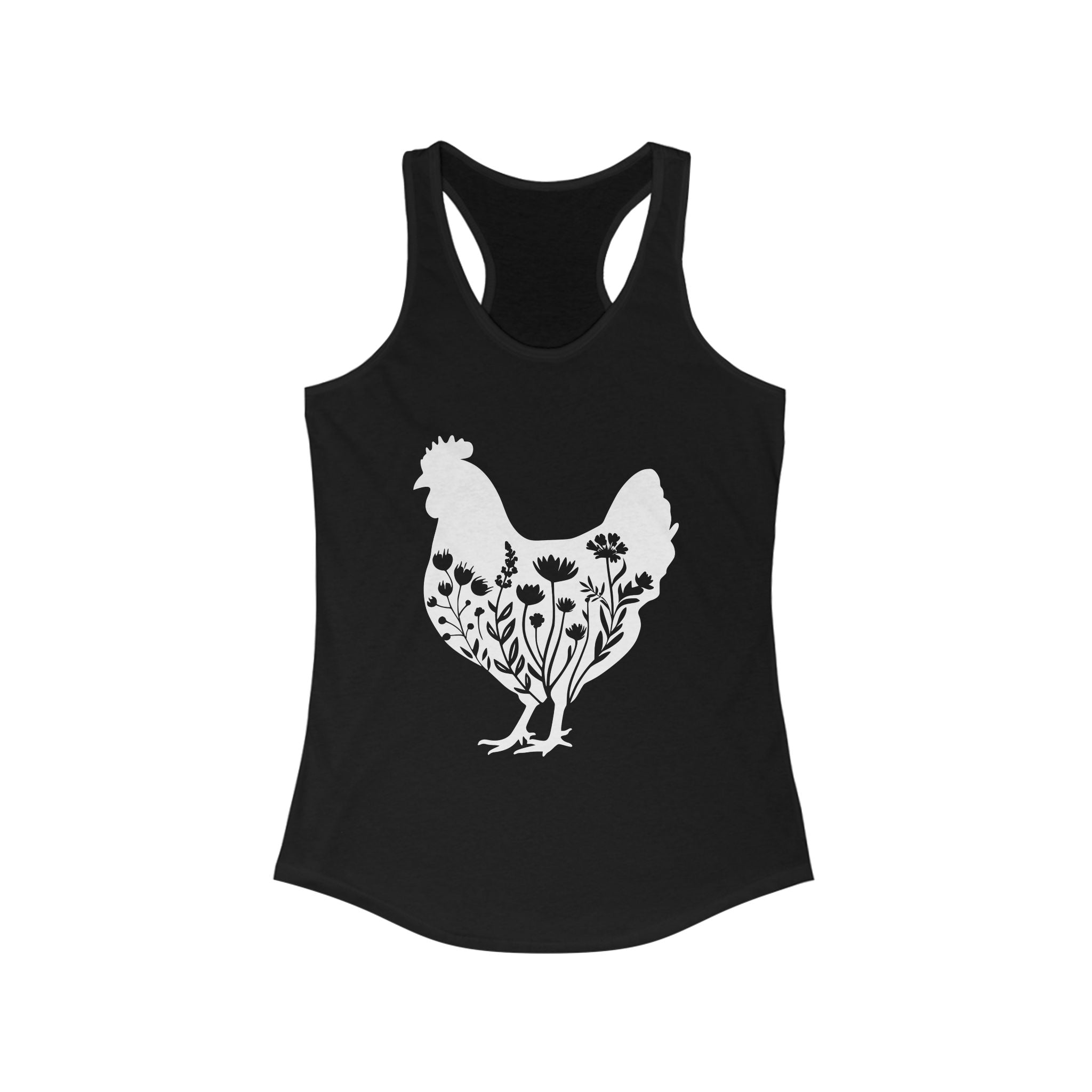 Homestead Women's Racerback Tank - Floral Chicken | Tank Top by atgodanddesigns