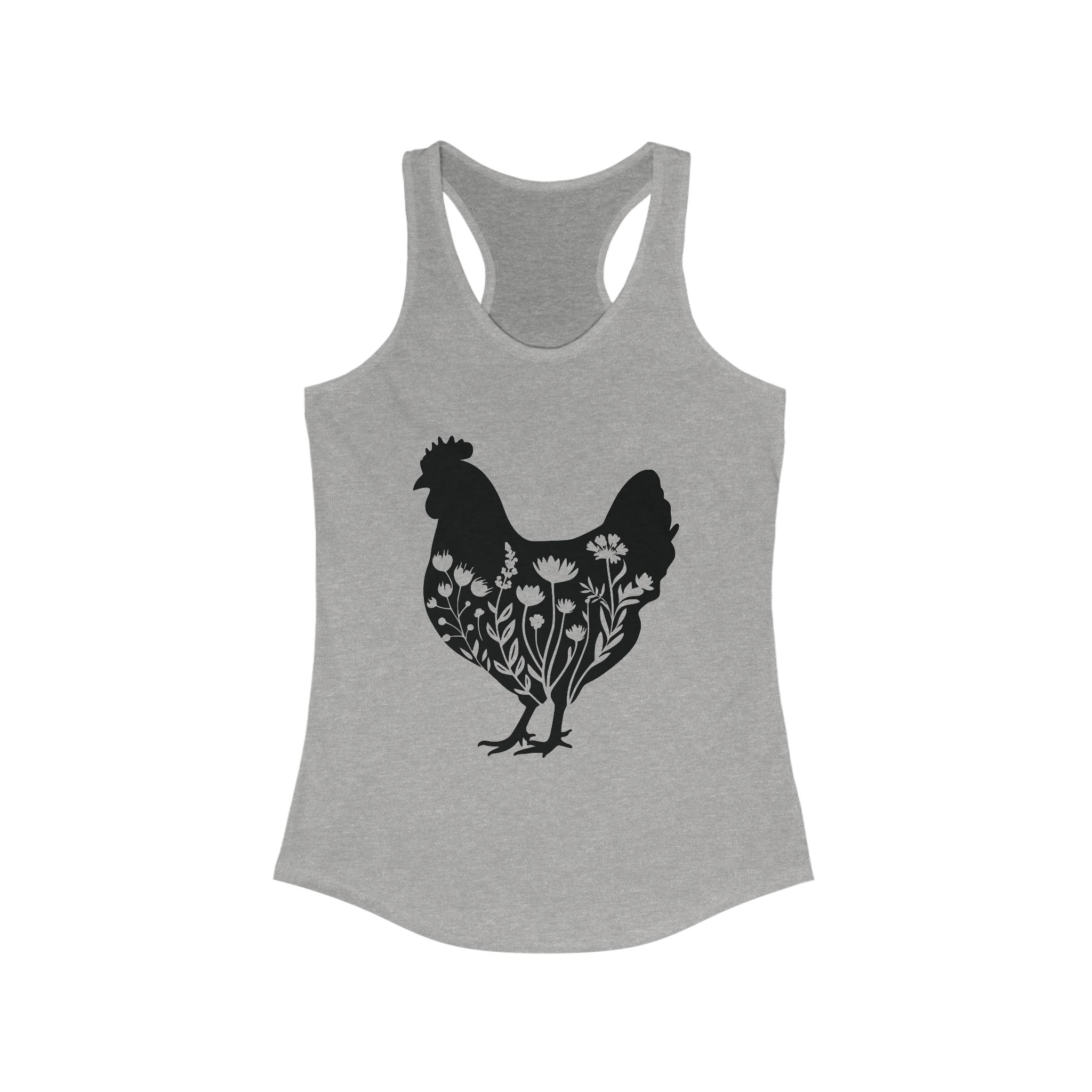 Homestead Women's Racerback Tank - Floral Chicken | Tank Top by atgodanddesigns