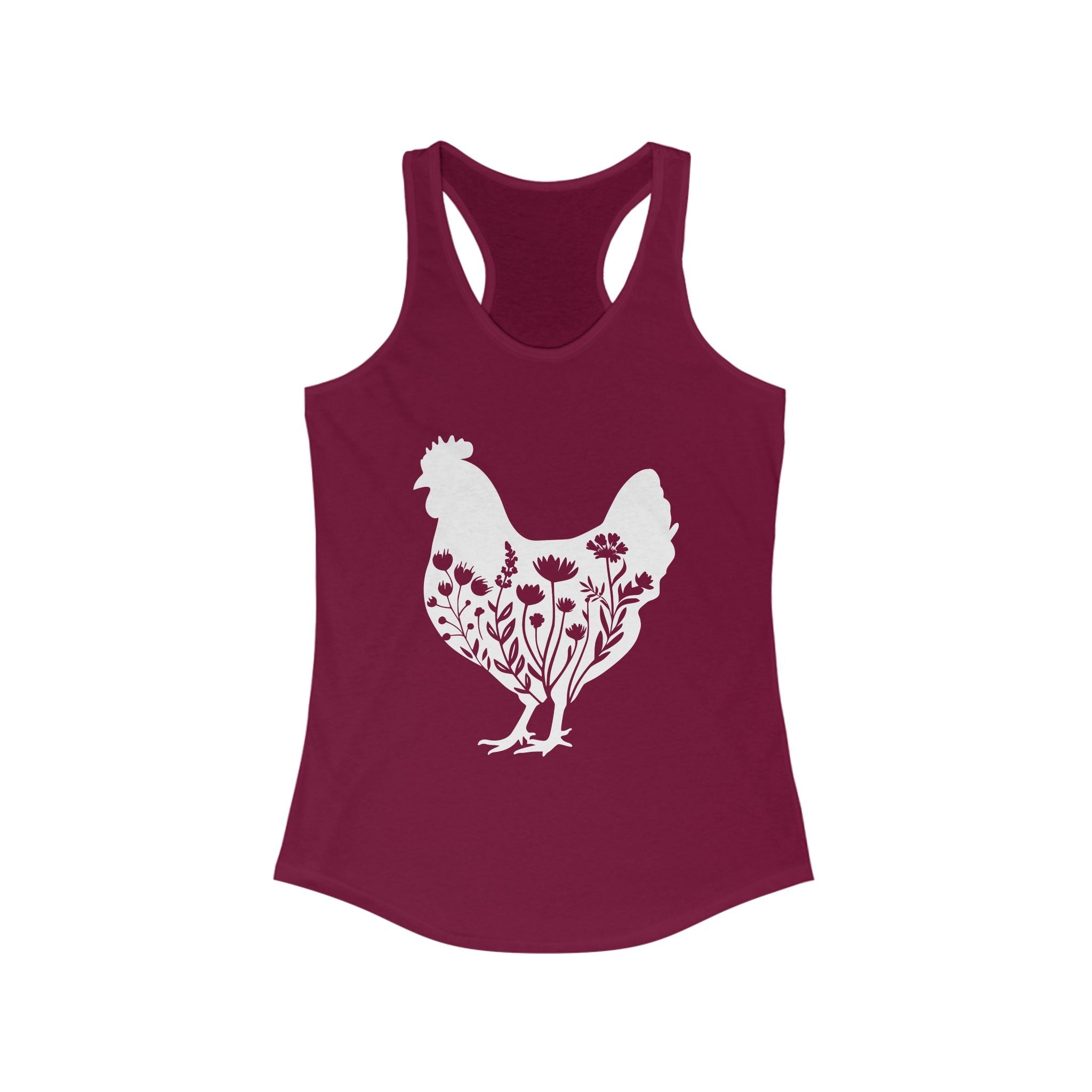 Homestead Women's Racerback Tank - Floral Chicken | Tank Top by atgodanddesigns