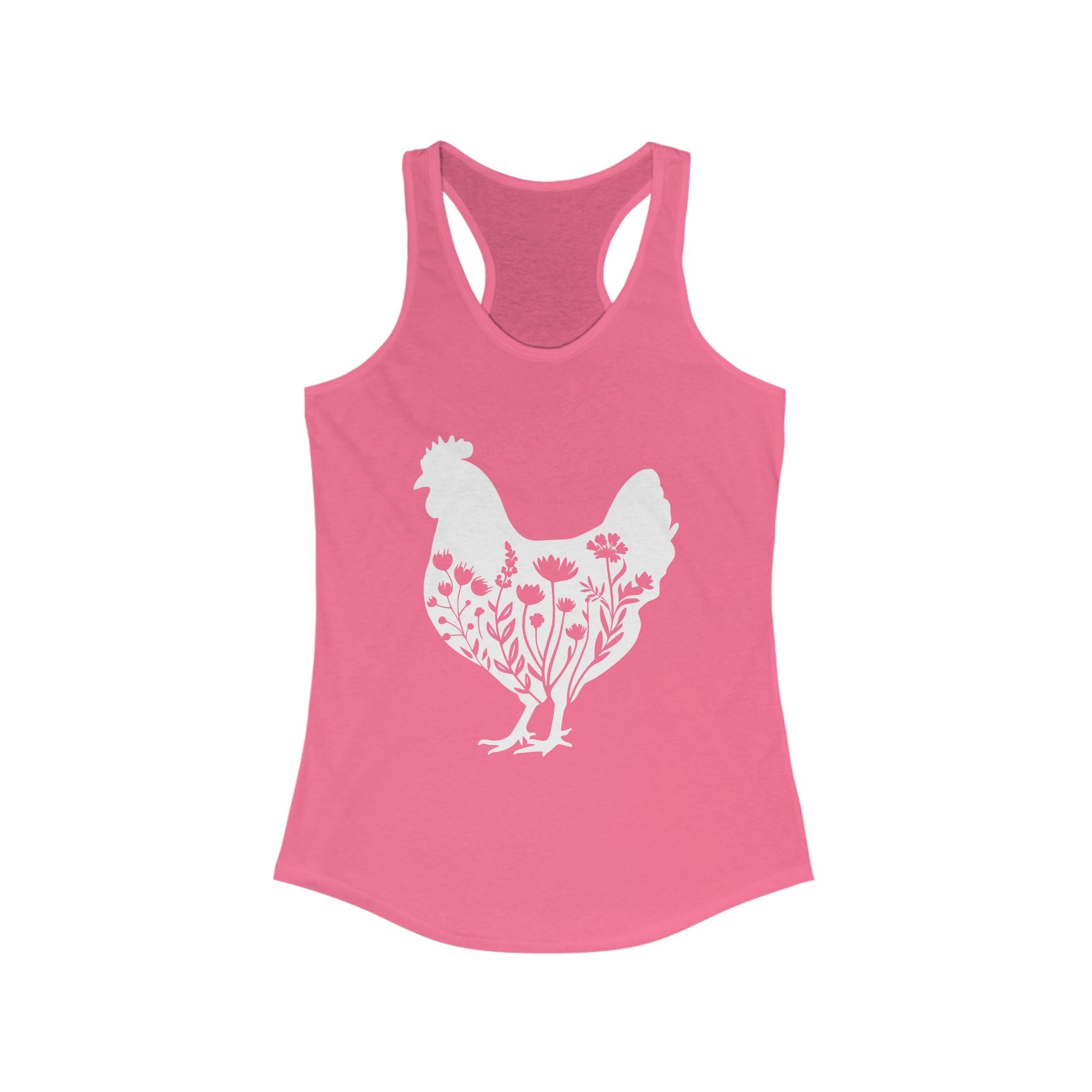 Homestead Women's Racerback Tank - Floral Chicken | Tank Top by atgodanddesigns
