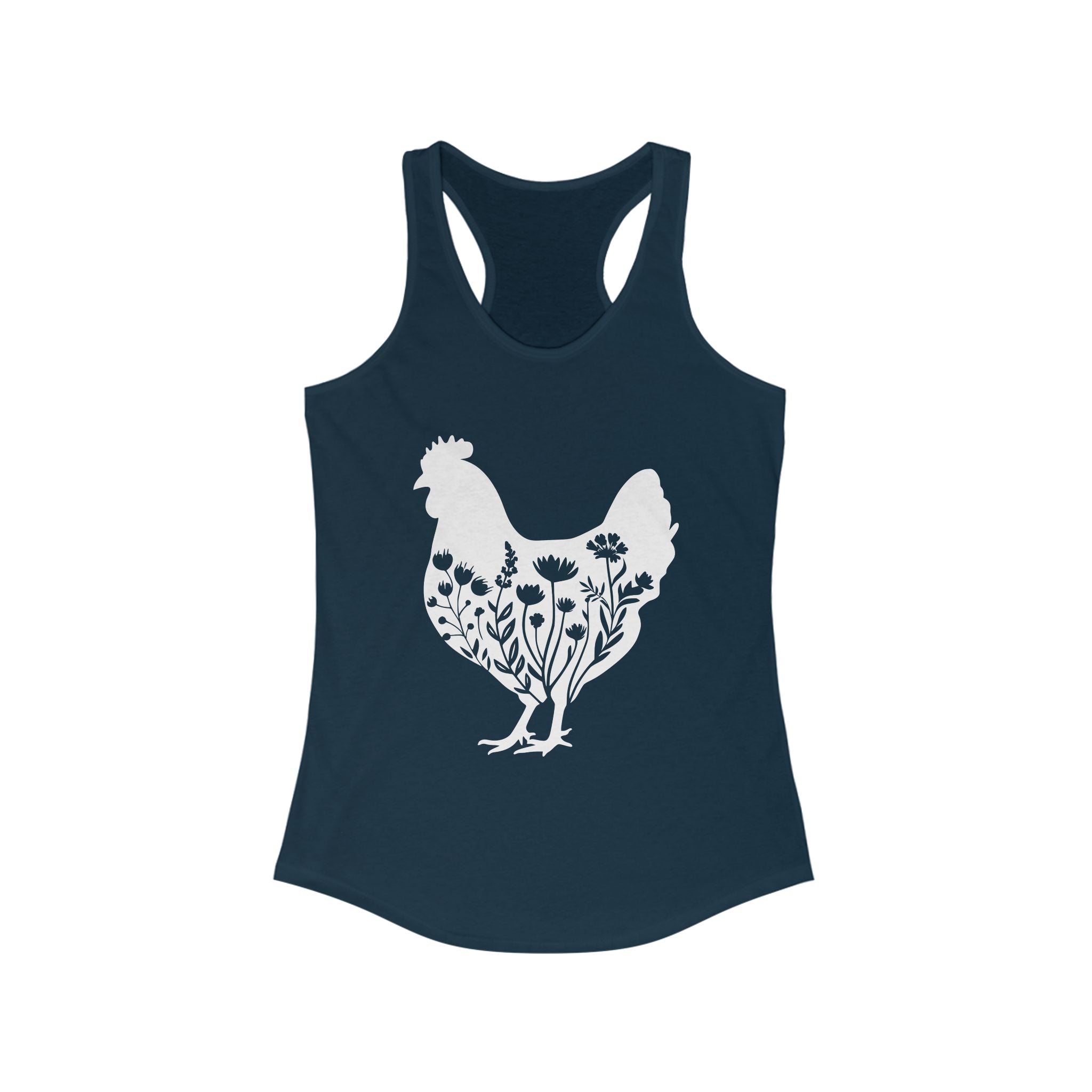 Homestead Women's Racerback Tank - Floral Chicken | Tank Top by atgodanddesigns