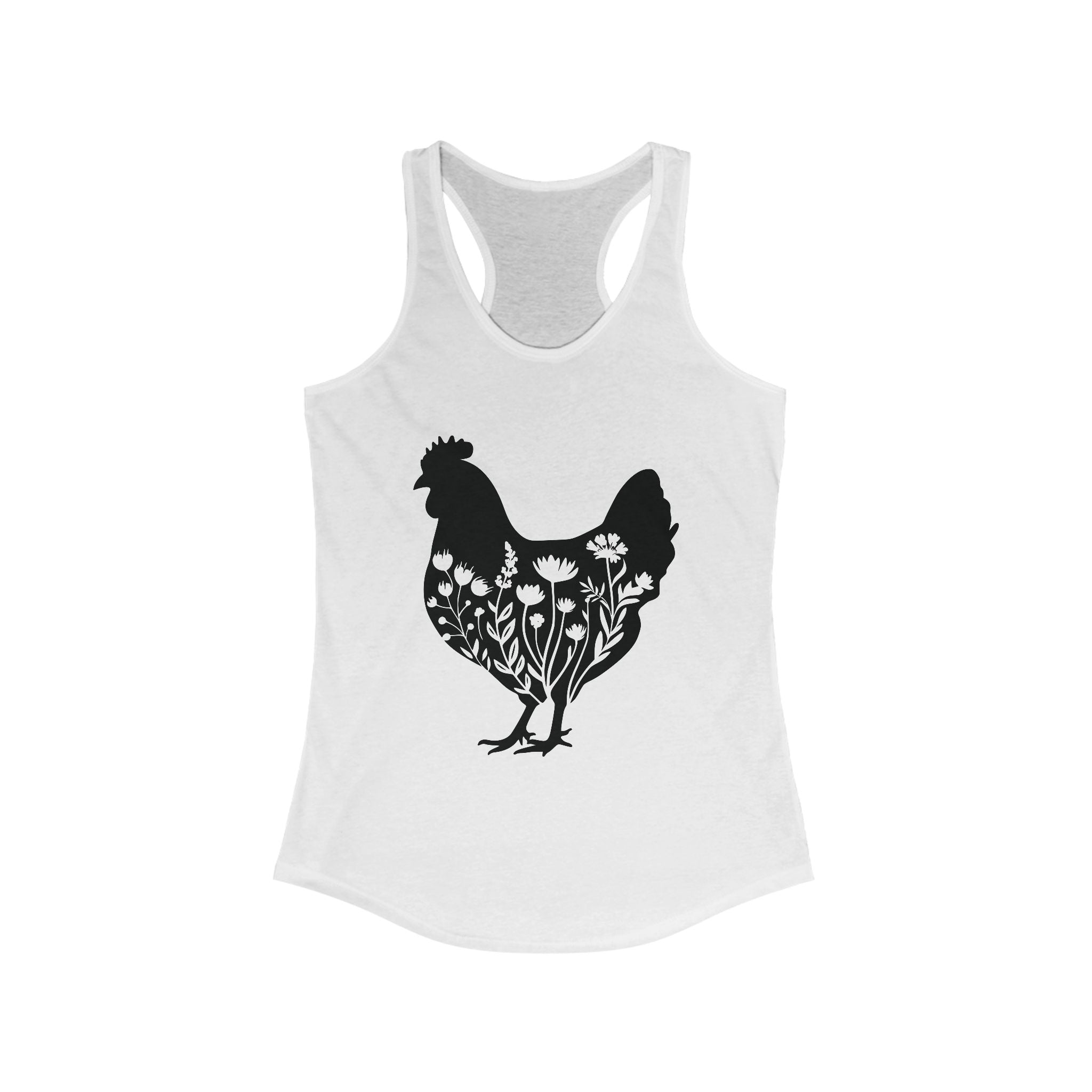 Homestead Women's Racerback Tank - Floral Chicken | Tank Top by atgodanddesigns