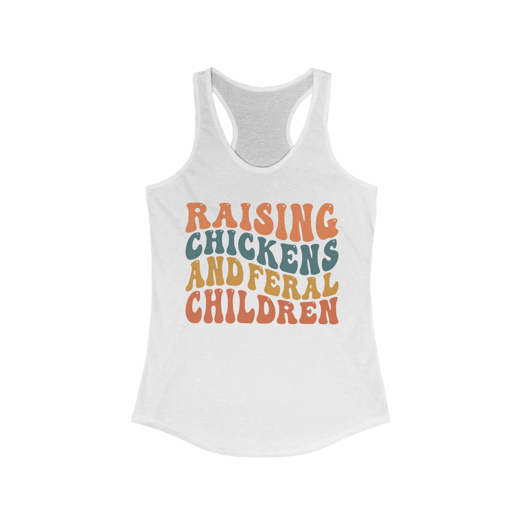 Homestead Women's Racerback Tank - Raising Chickens & Feral Children | Tank Top by atgodanddesigns