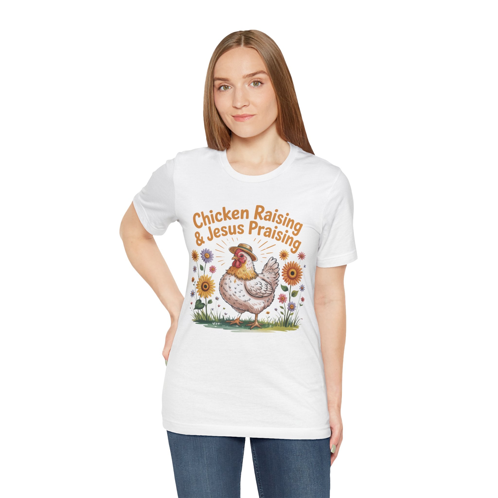 Homestead Women's T-Shirt - Chicken Raising & Jesus Praising | T-Shirt by atgodanddesigns