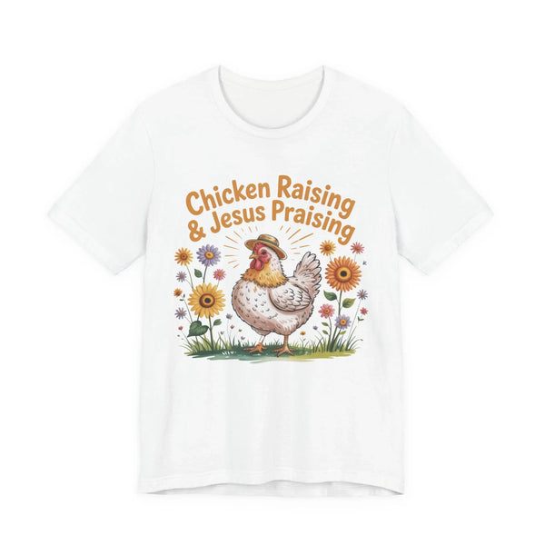 Homestead Women's T-Shirt - Chicken Raising & Jesus Praising | T-Shirt by atgodanddesigns