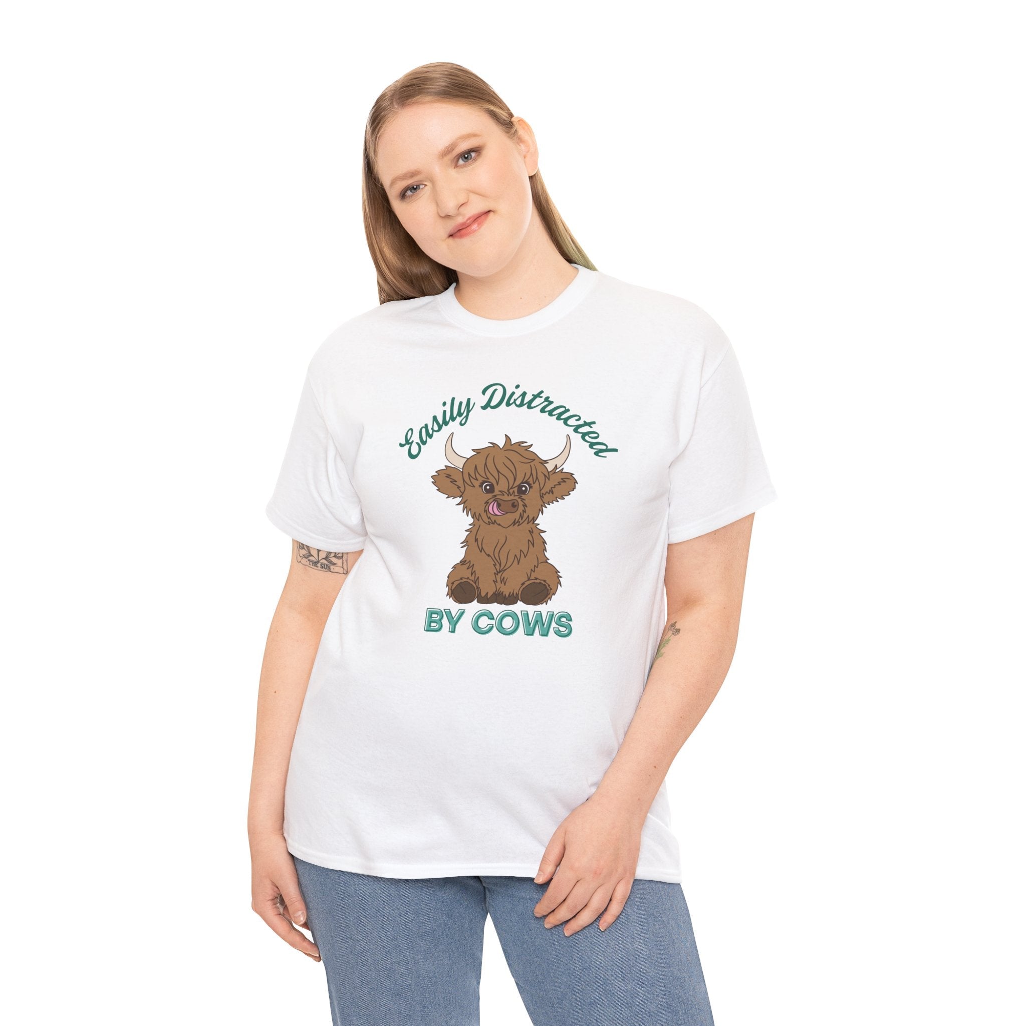 Homestead Women's T-Shirt - Easily Distracted by Cows | T-Shirt by atgodanddesigns