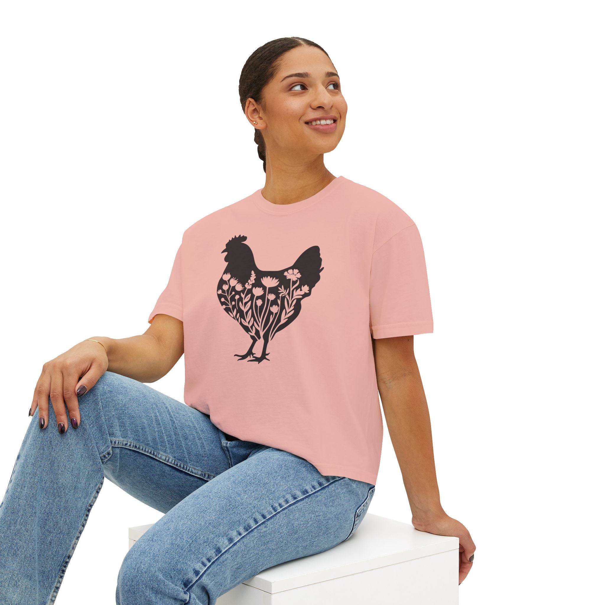 Homestead Women's T-Shirt - Floral Chicken | T-Shirt by atgodanddesigns