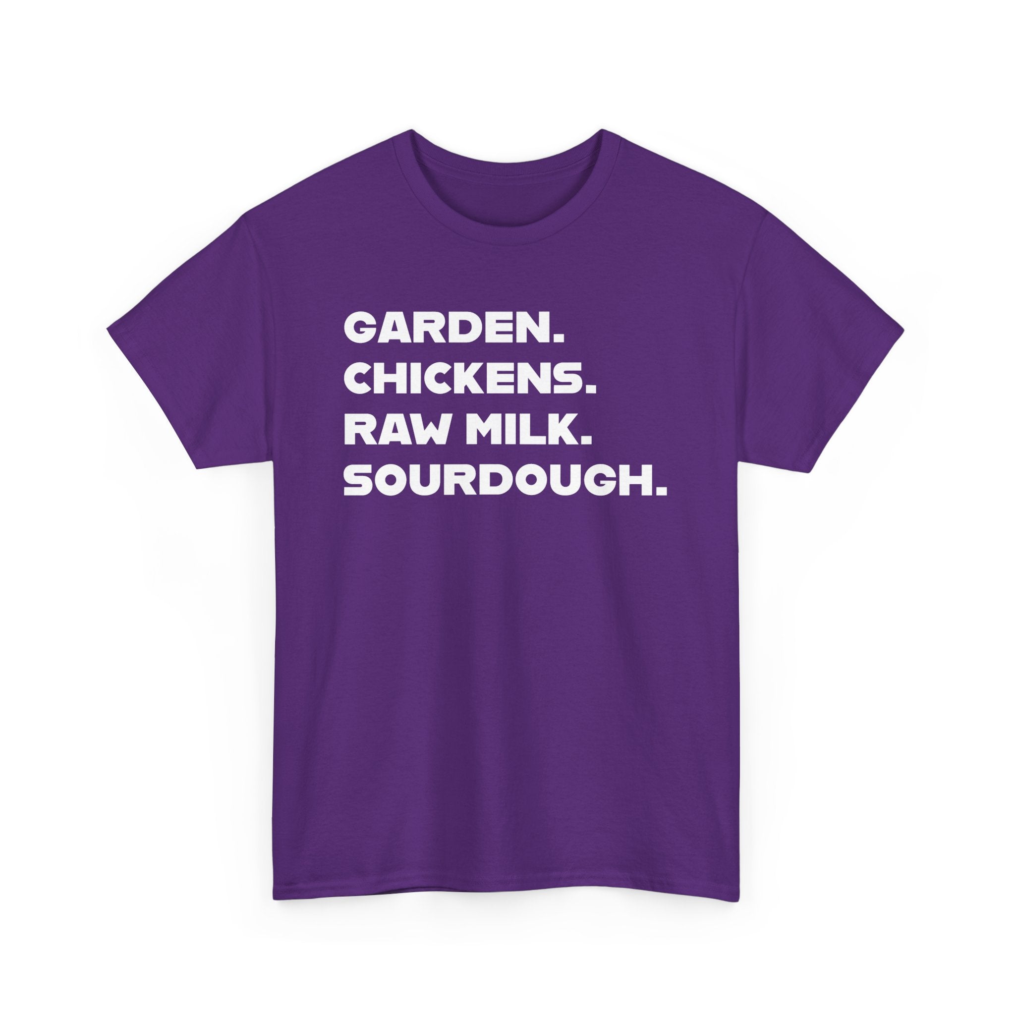 Homestead Women's T-Shirt - Garden, Chickens, Raw Milk, Sourdough | T-Shirt by atgodanddesigns