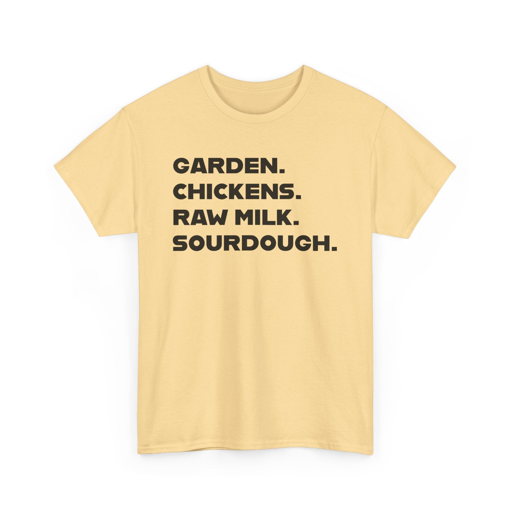 Homestead Women's T-Shirt - Garden, Chickens, Raw Milk, Sourdough | T-Shirt by atgodanddesigns
