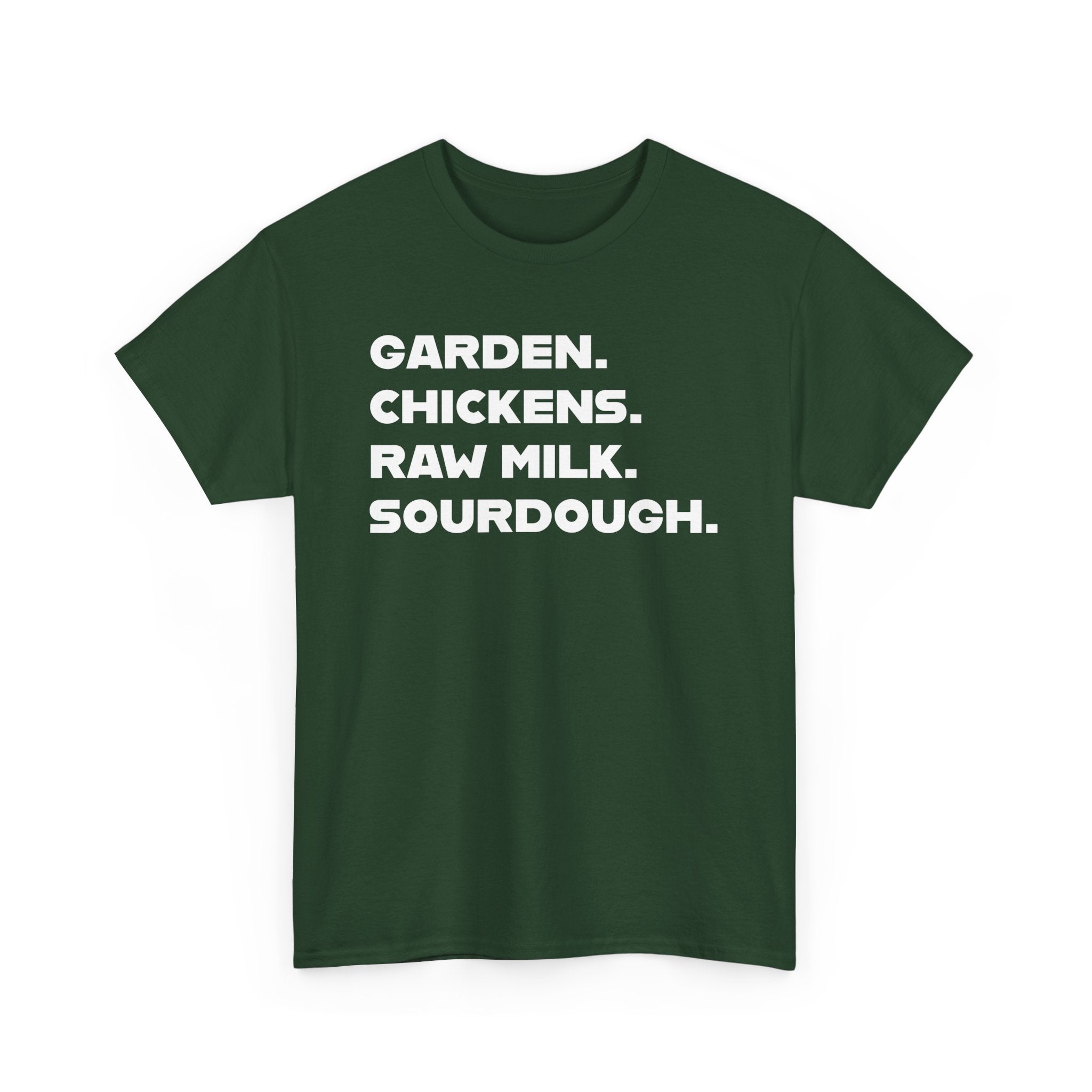 Homestead Women's T-Shirt - Garden, Chickens, Raw Milk, Sourdough | T-Shirt by atgodanddesigns