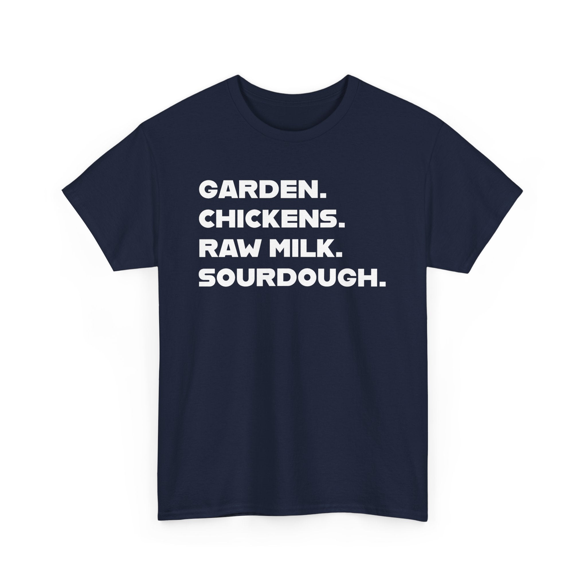 Homestead Women's T-Shirt - Garden, Chickens, Raw Milk, Sourdough | T-Shirt by atgodanddesigns