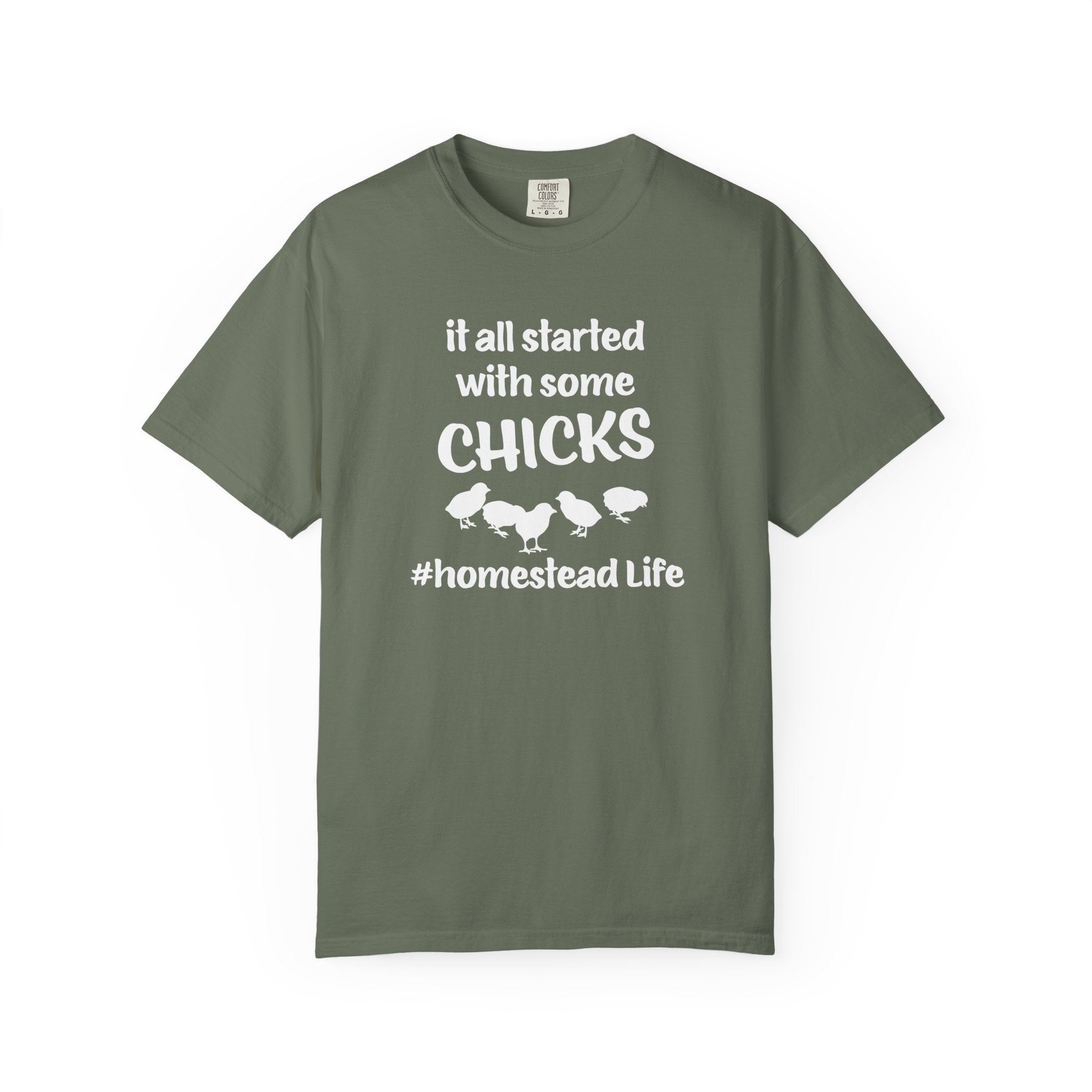 Homestead Women's T-Shirt - It all started with some chicks | T-Shirt by atgodanddesigns