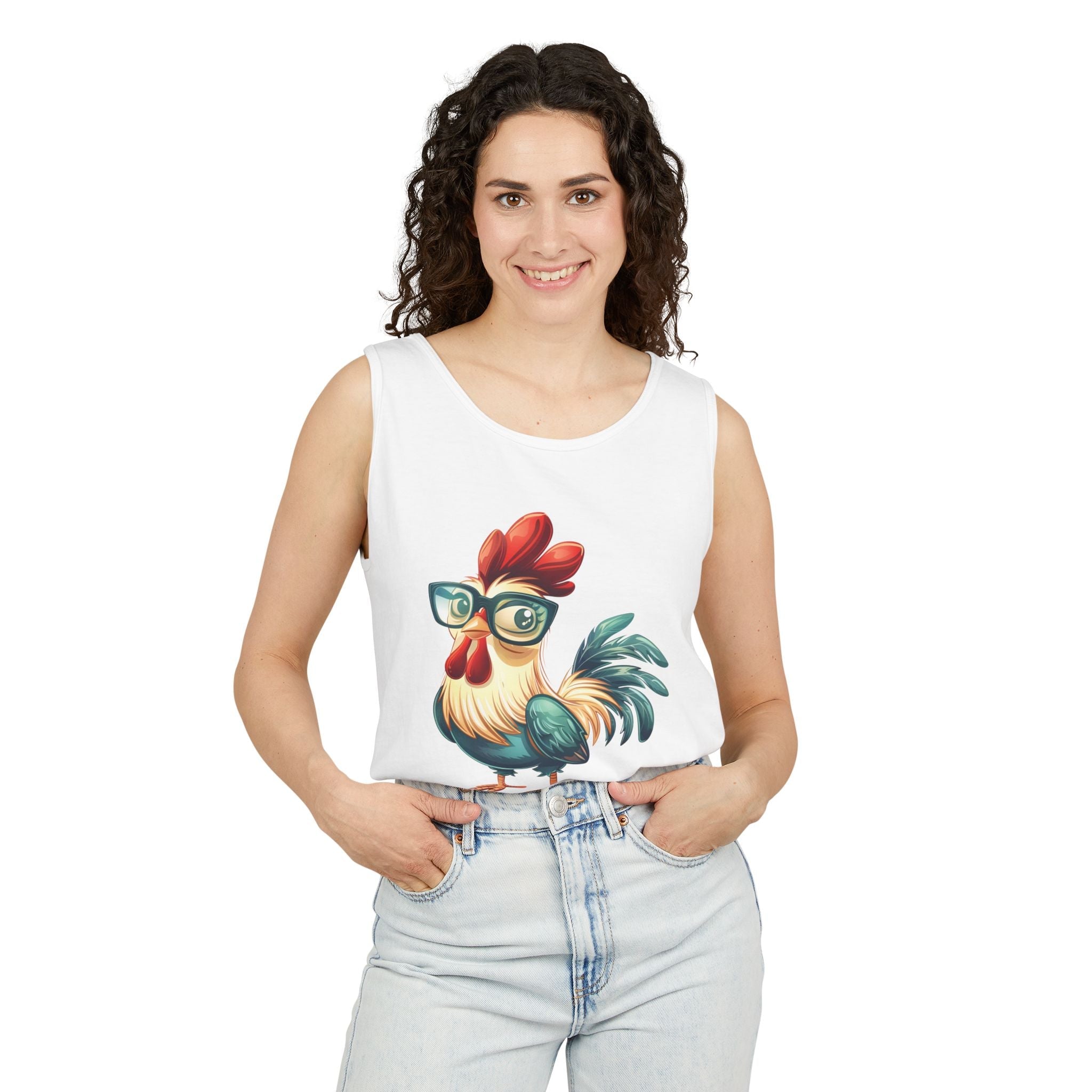 Homestead Women's Tank - Chicken With Glasses | Tank Top by atgodanddesigns