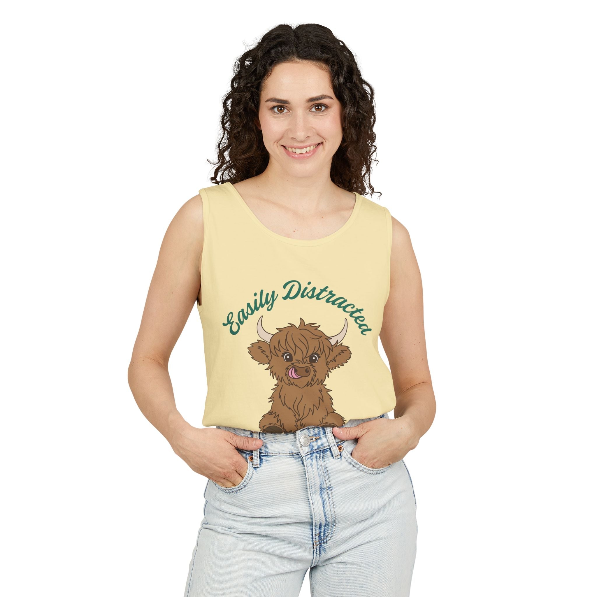 Homestead Women's Tank - Easily Distracted By Cows | Tank Top by atgodanddesigns