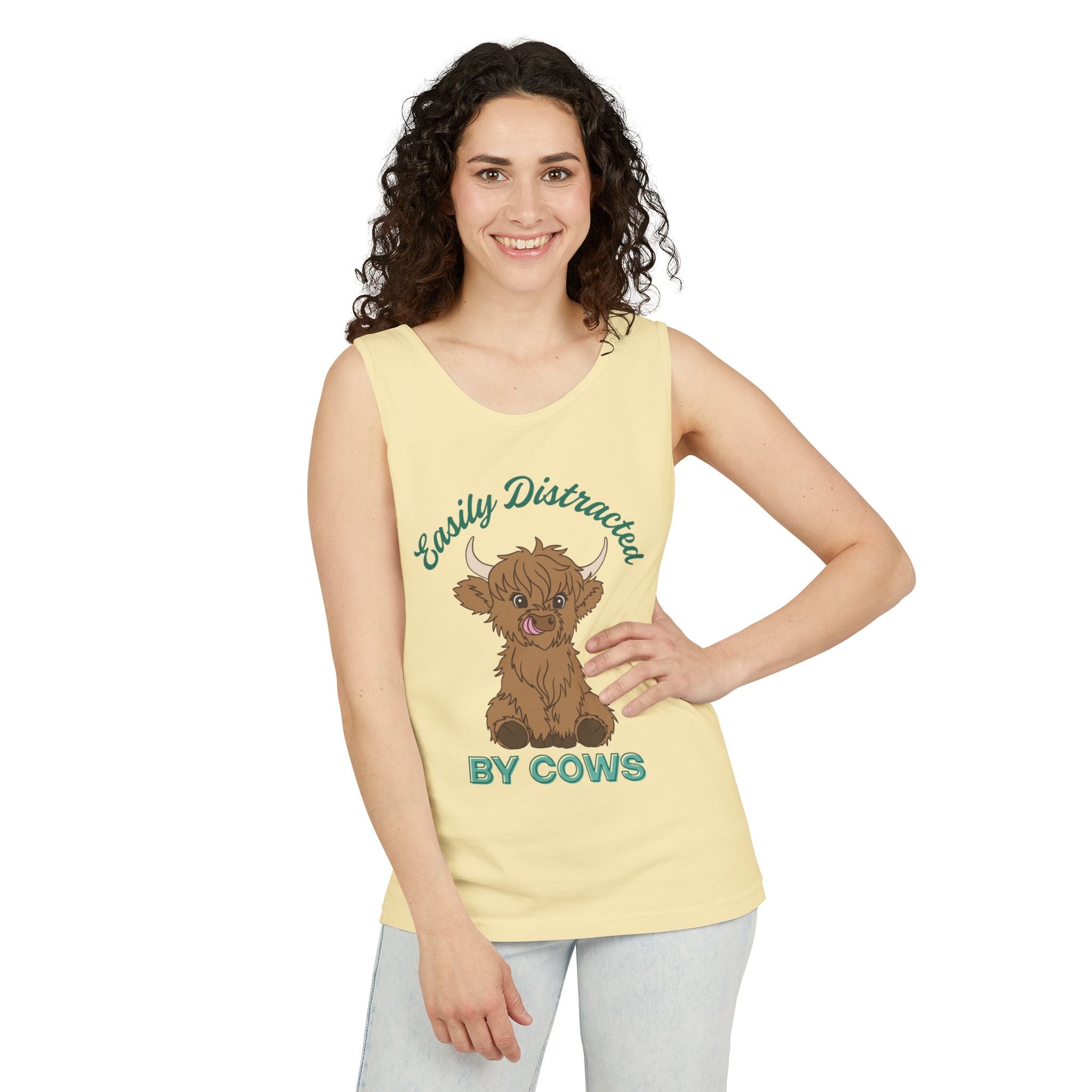 Homestead Women's Tank - Easily Distracted By Cows | Tank Top by atgodanddesigns
