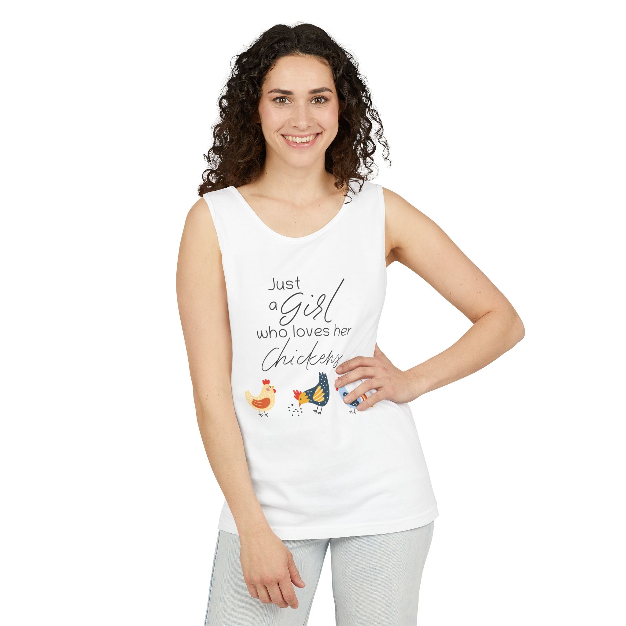 Homestead Women's Tank - Just a Girl Who Loves Her Chickens | Tank Top by atgodanddesigns