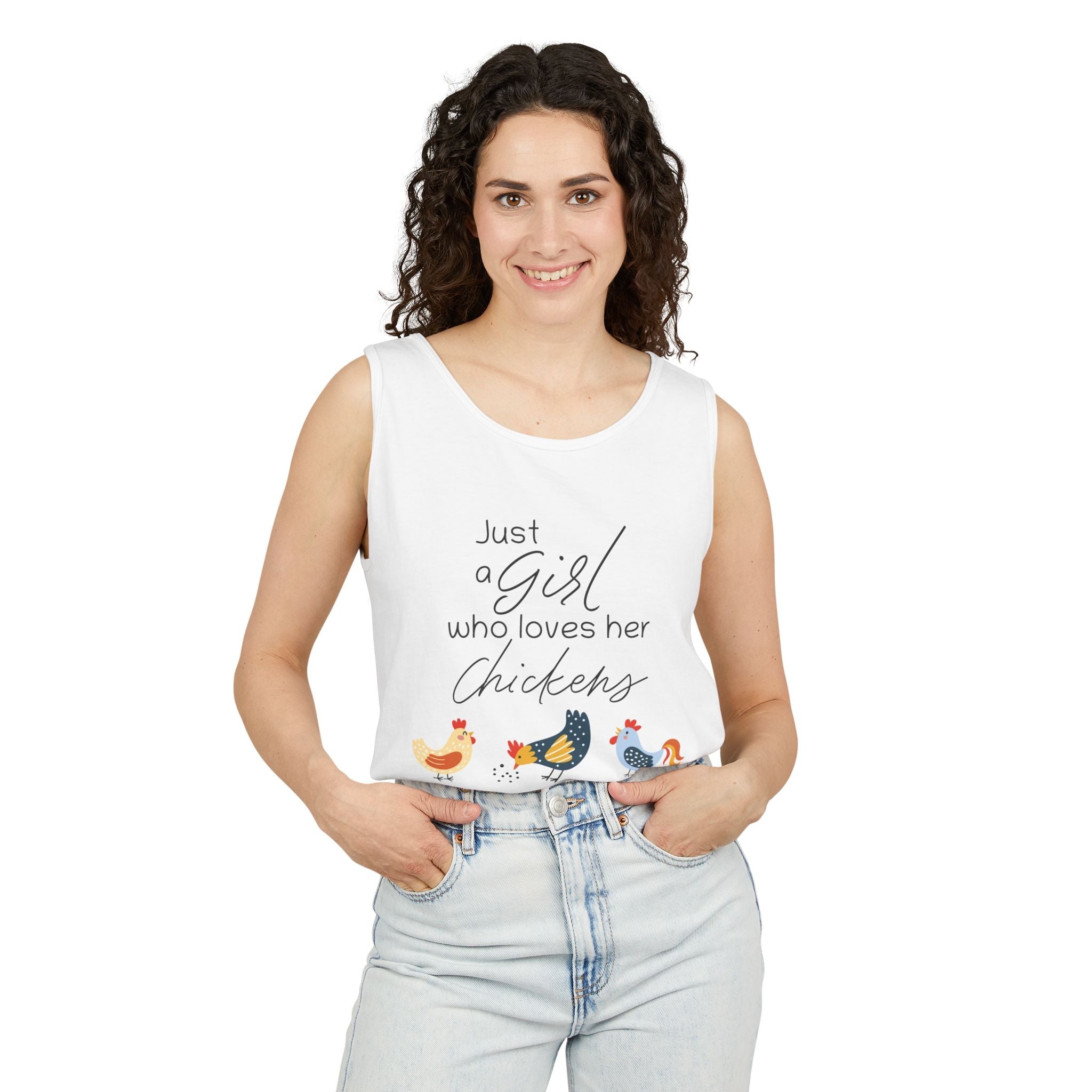 Homestead Women's Tank - Just a Girl Who Loves Her Chickens | Tank Top by atgodanddesigns