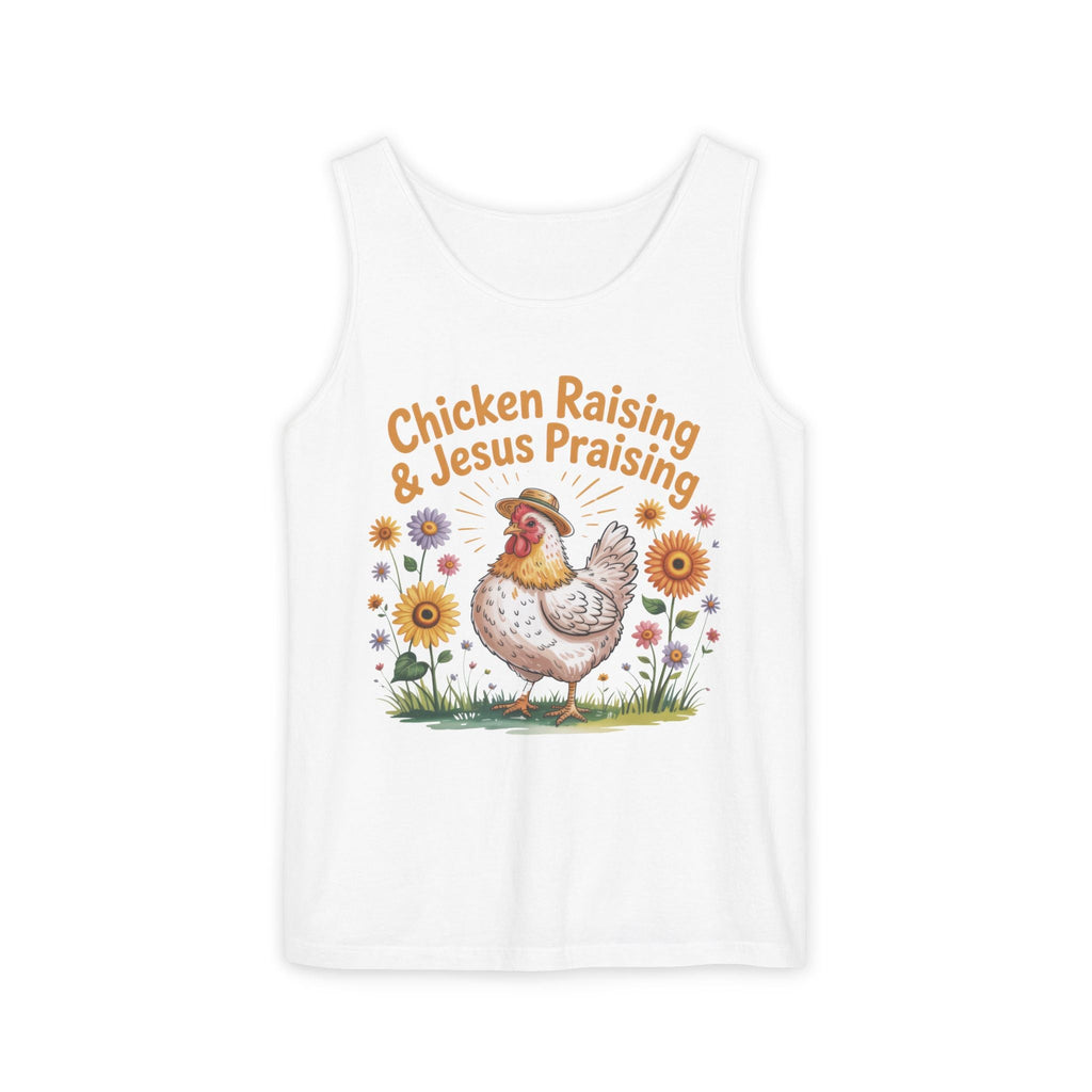Homestead Women's Tank Top - Chicken Raising & Jesus Praising | Tank Top by atgodanddesigns