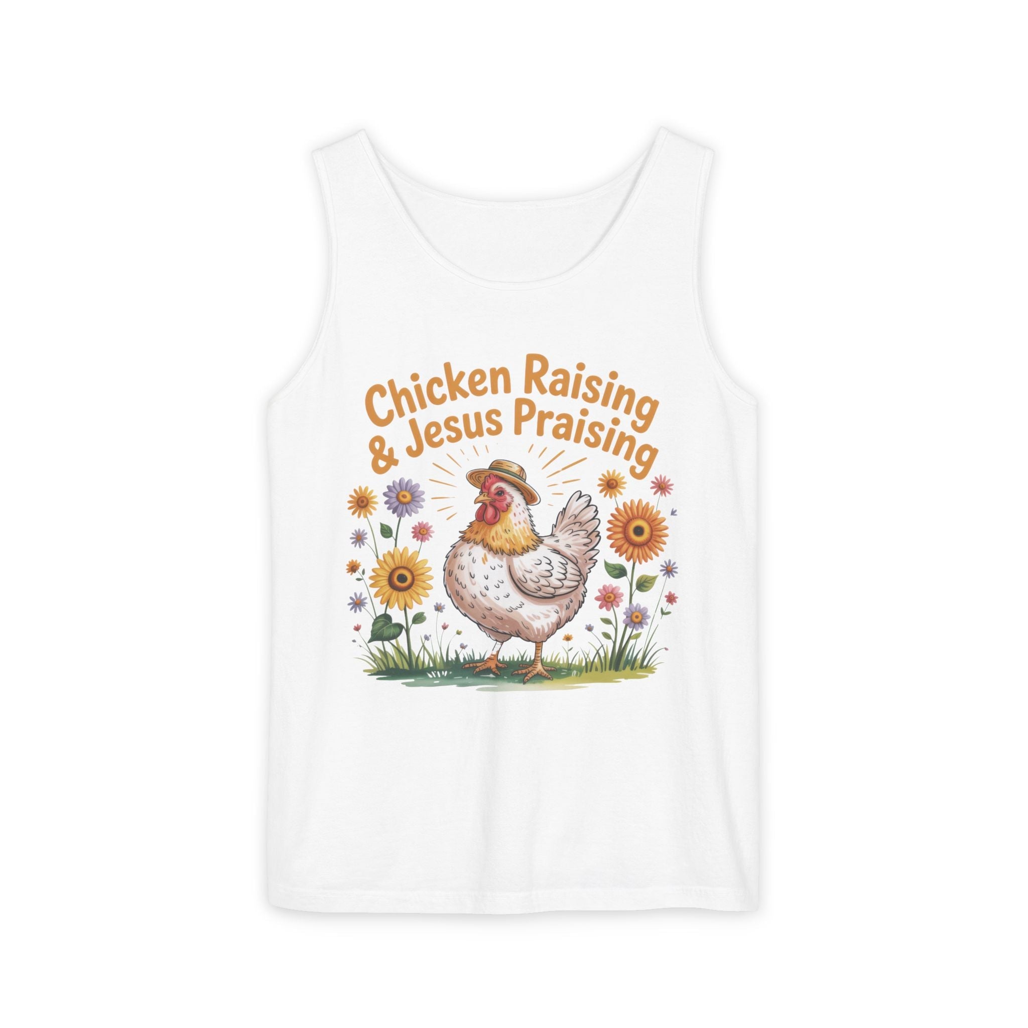 Homestead Women's Tank Top - Chicken Raising & Jesus Praising | Tank Top by atgodanddesigns